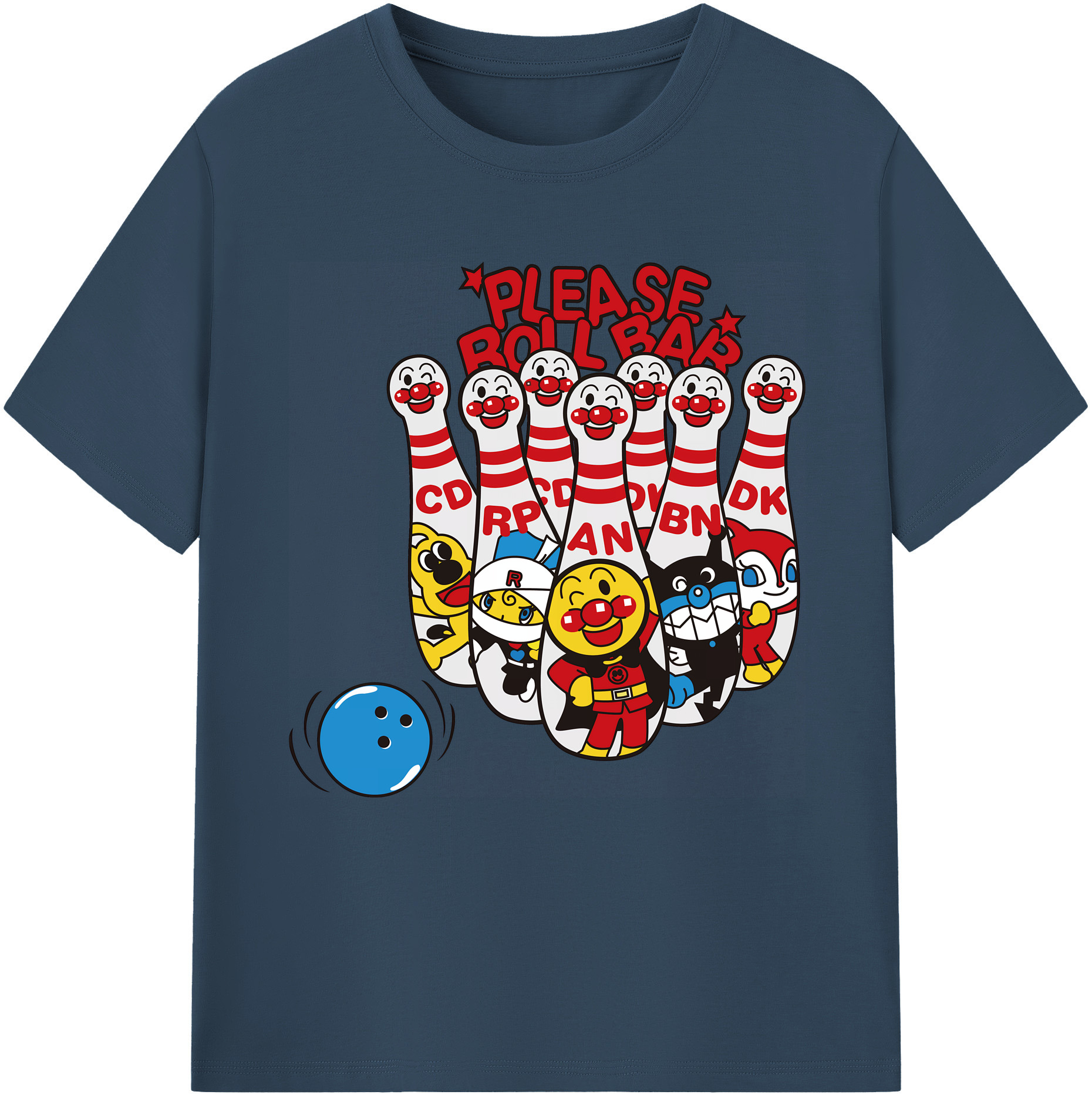 （画像用） アンパンマン Anpanman 綿100％半袖Tシャツ（フロントプリント）