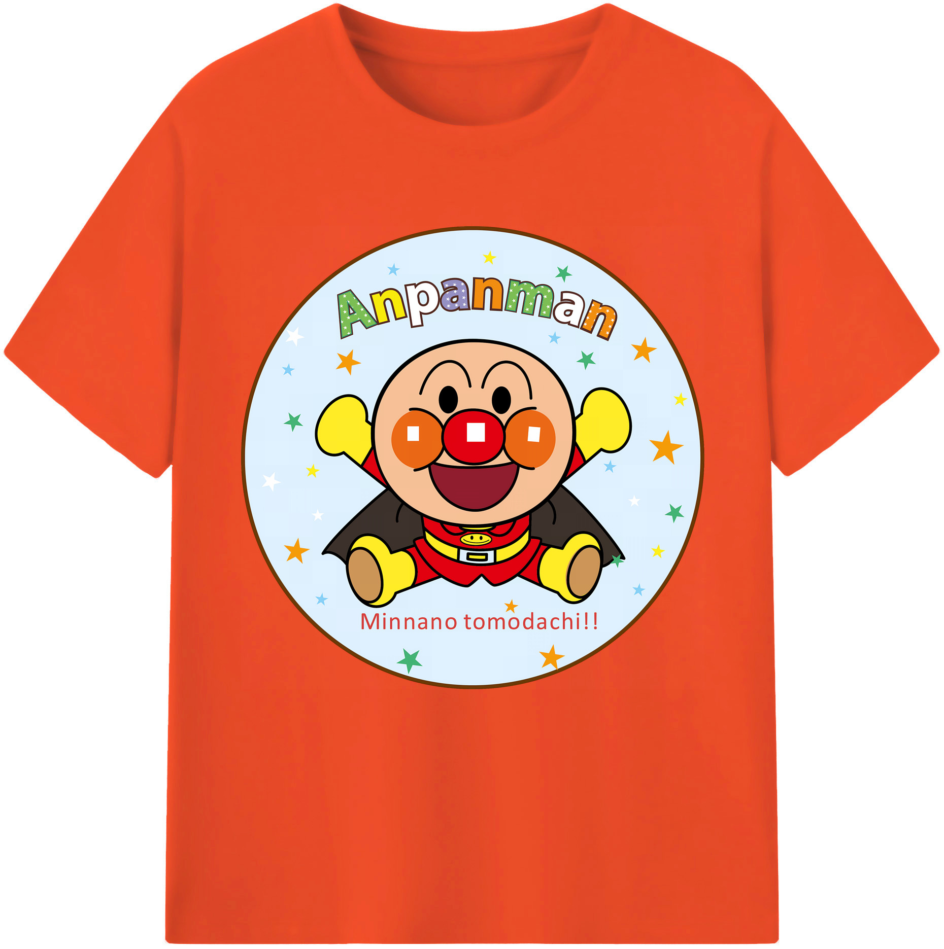 （画像用） アンパンマン Anpanman 綿100％半袖Tシャツ（フロントプリント）