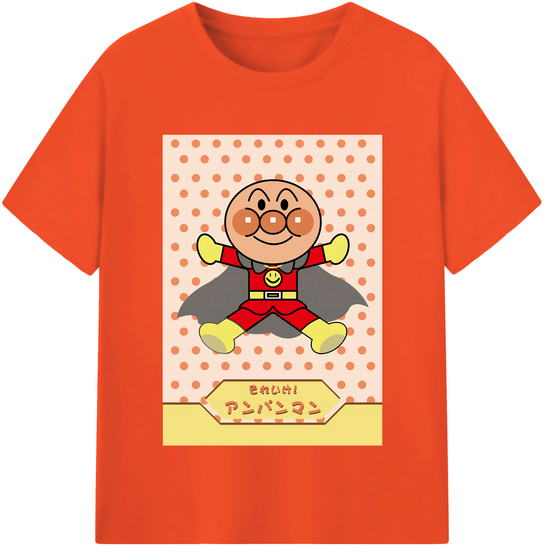 （画像用） アンパンマン Anpanman 綿100％半袖Tシャツ（フロントプリント）