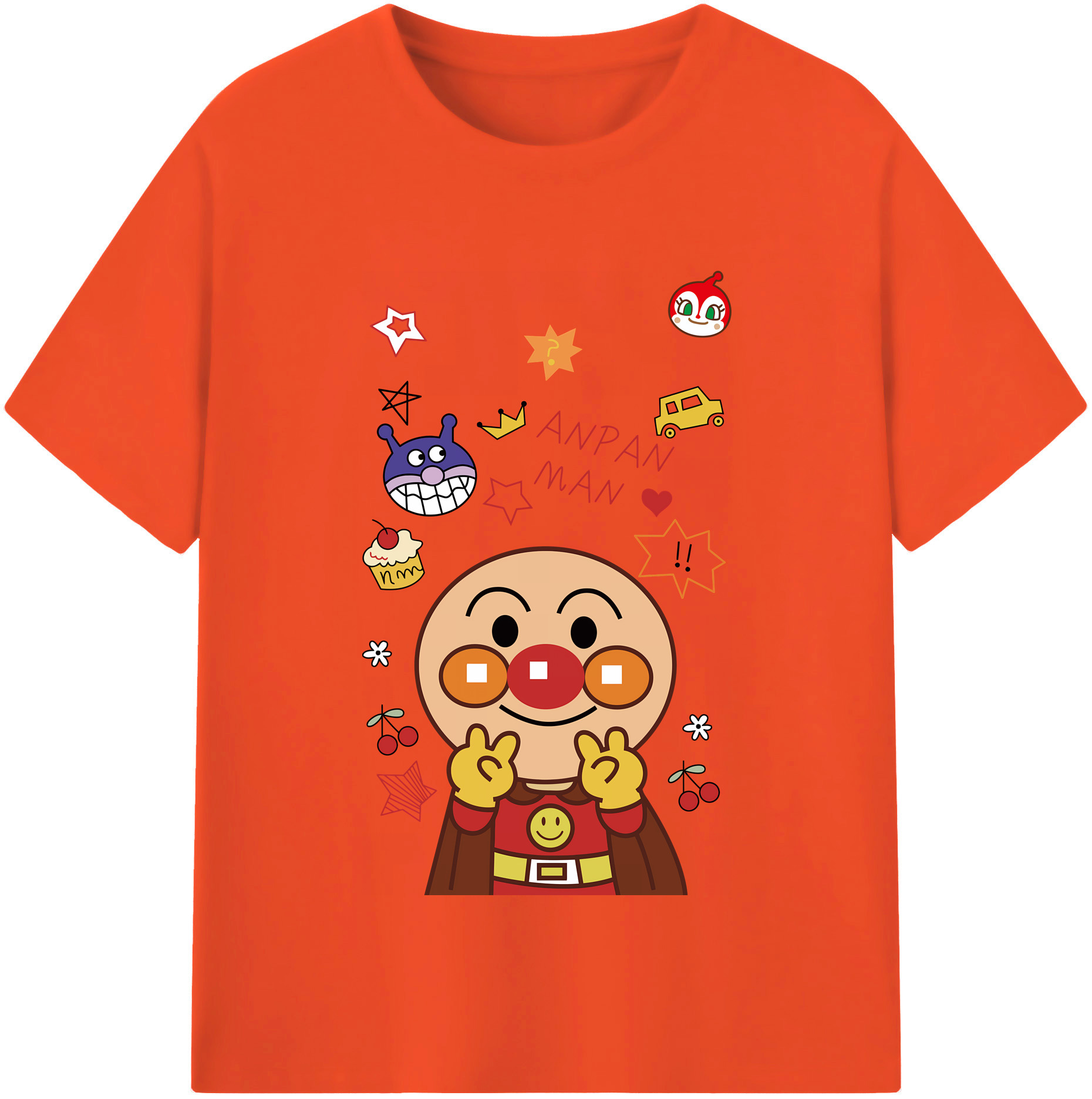 （画像用） アンパンマン Anpanman 綿100％半袖Tシャツ（フロントプリント）