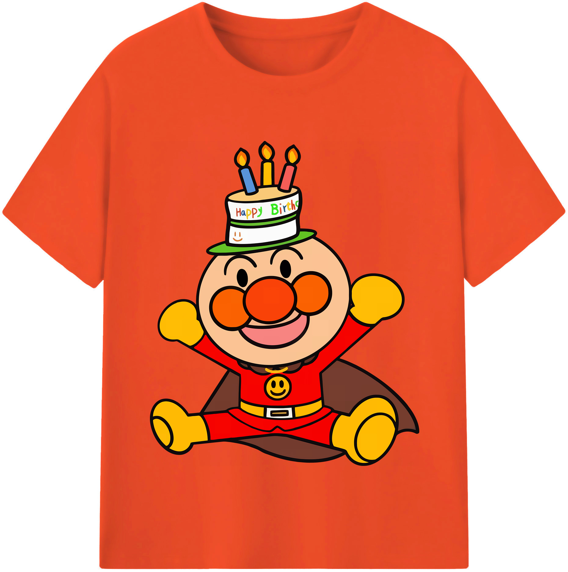 （画像用） アンパンマン Anpanman 綿100％半袖Tシャツ（フロントプリント）