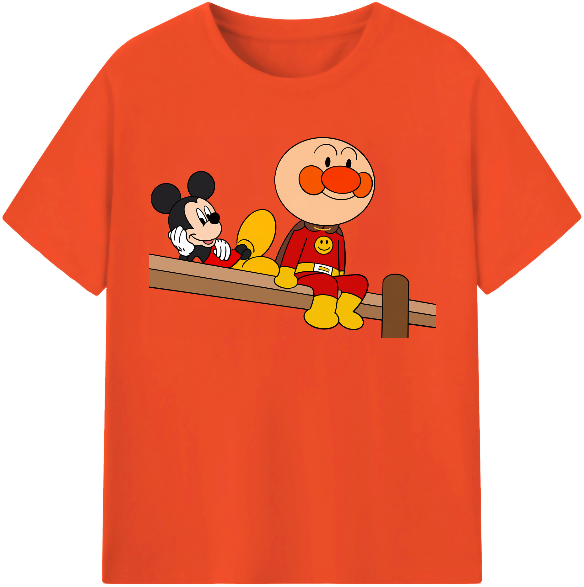 （画像用） アンパンマン Anpanman 綿100％半袖Tシャツ（フロントプリント）