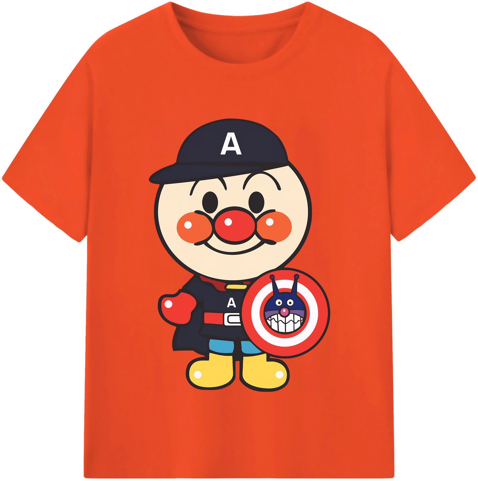 （画像用） アンパンマン Anpanman 綿100％半袖Tシャツ（フロントプリント）