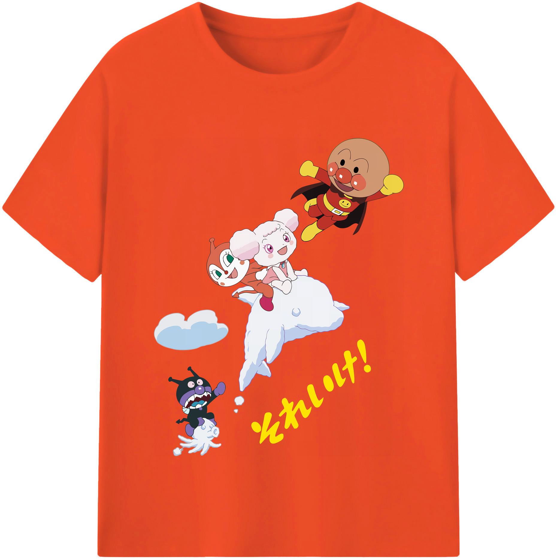 （画像用） アンパンマン Anpanman 綿100％半袖Tシャツ（フロントプリント）