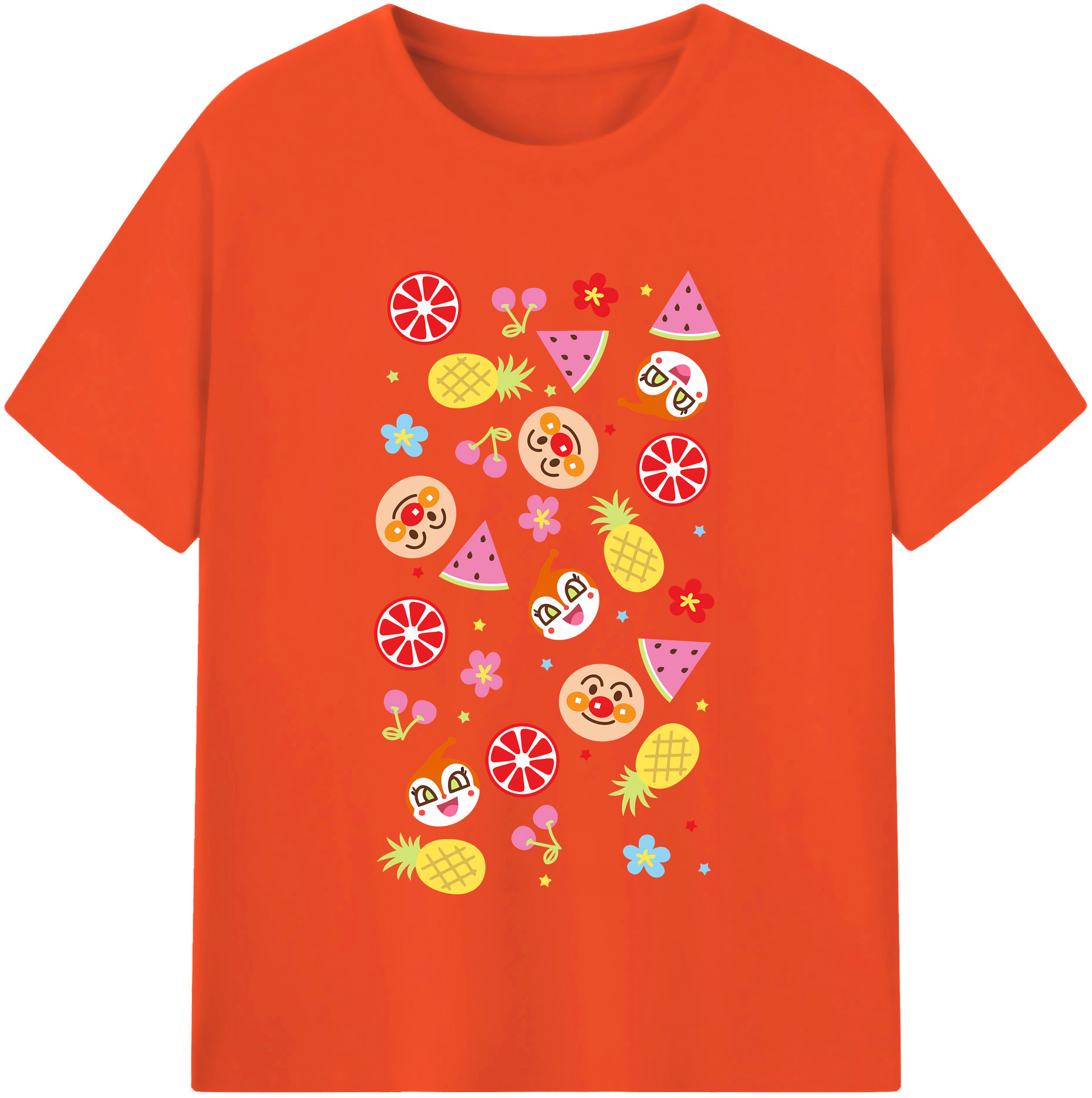 （画像用） アンパンマン Anpanman 綿100％半袖Tシャツ（フロントプリント）