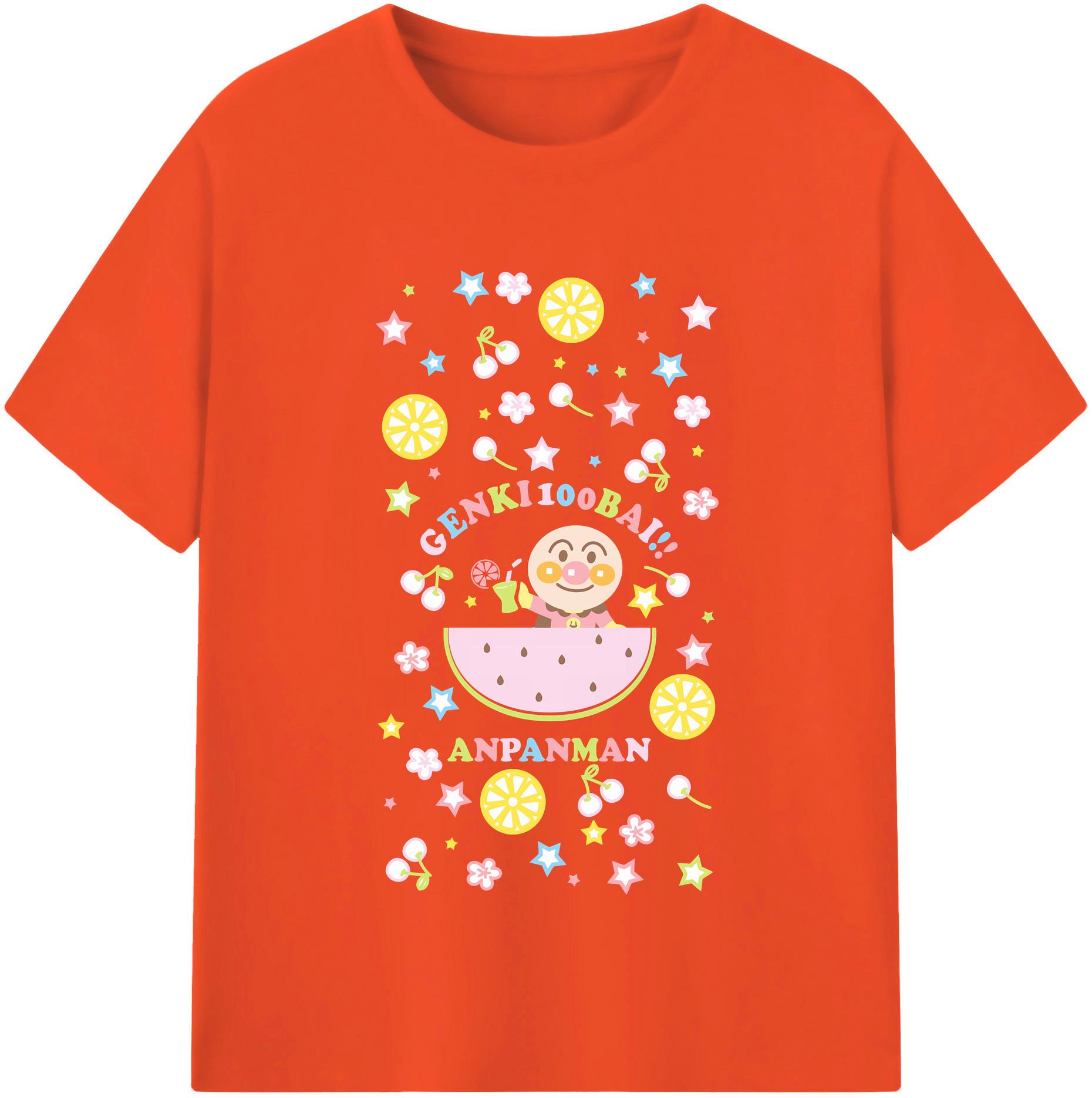 （画像用） アンパンマン Anpanman 綿100％半袖Tシャツ（フロントプリント）