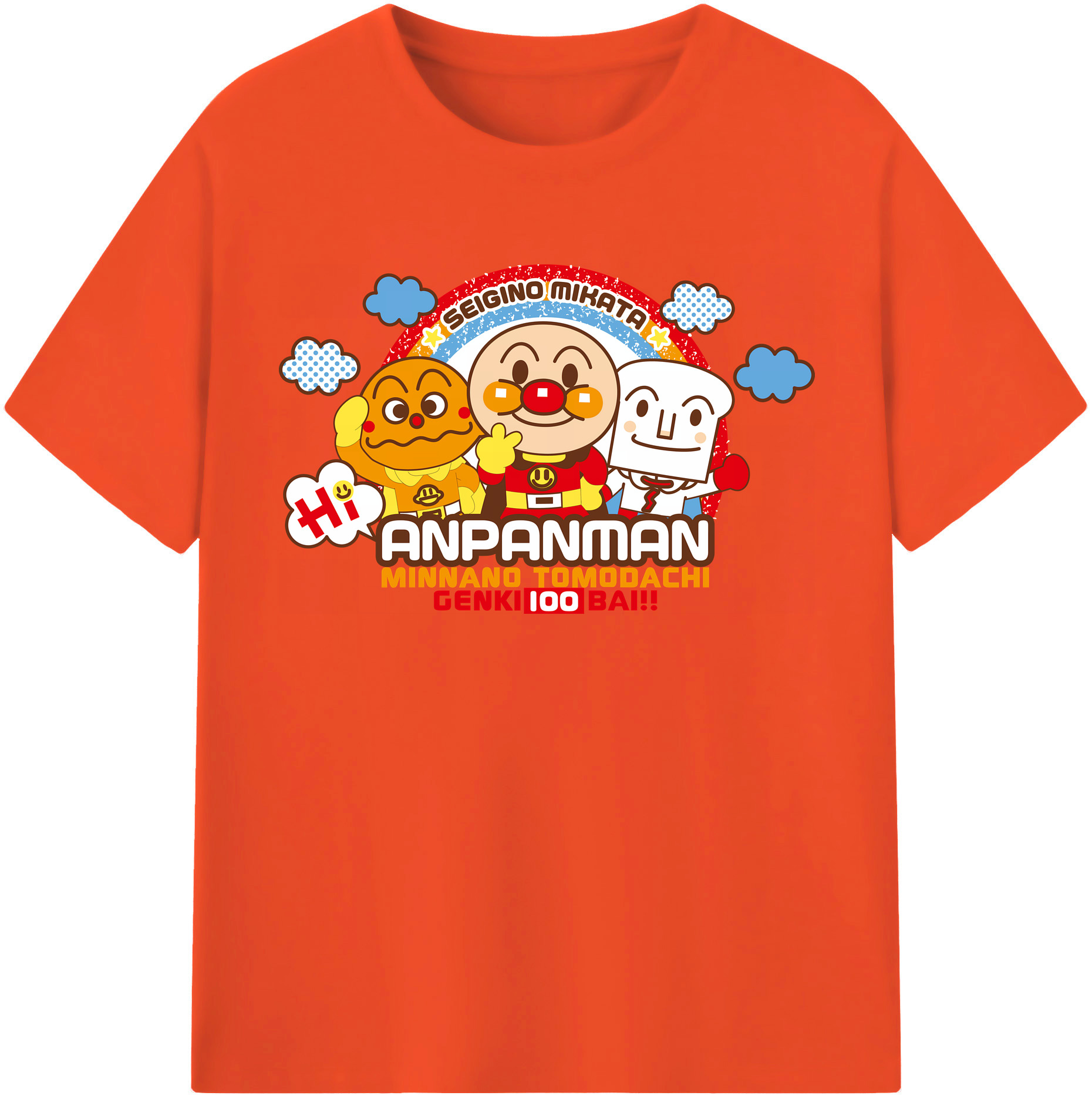 （画像用） アンパンマン Anpanman 綿100％半袖Tシャツ（フロントプリント）
