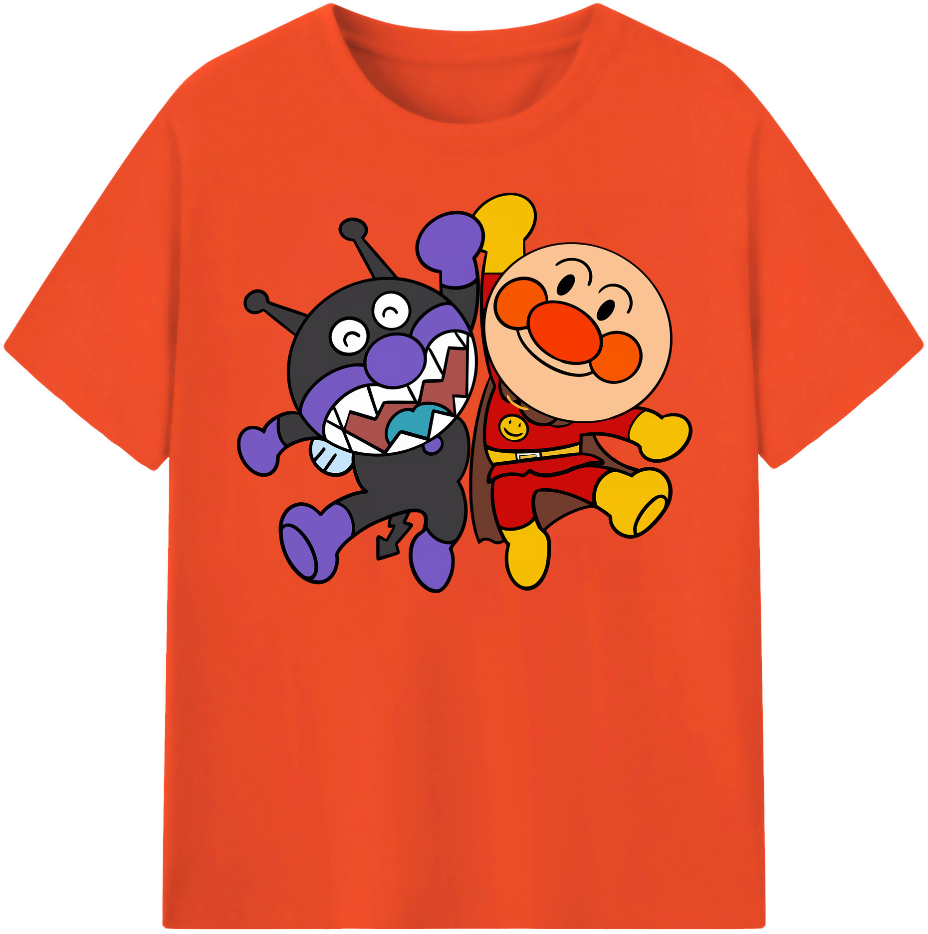 （画像用） アンパンマン Anpanman 綿100％半袖Tシャツ（フロントプリント）