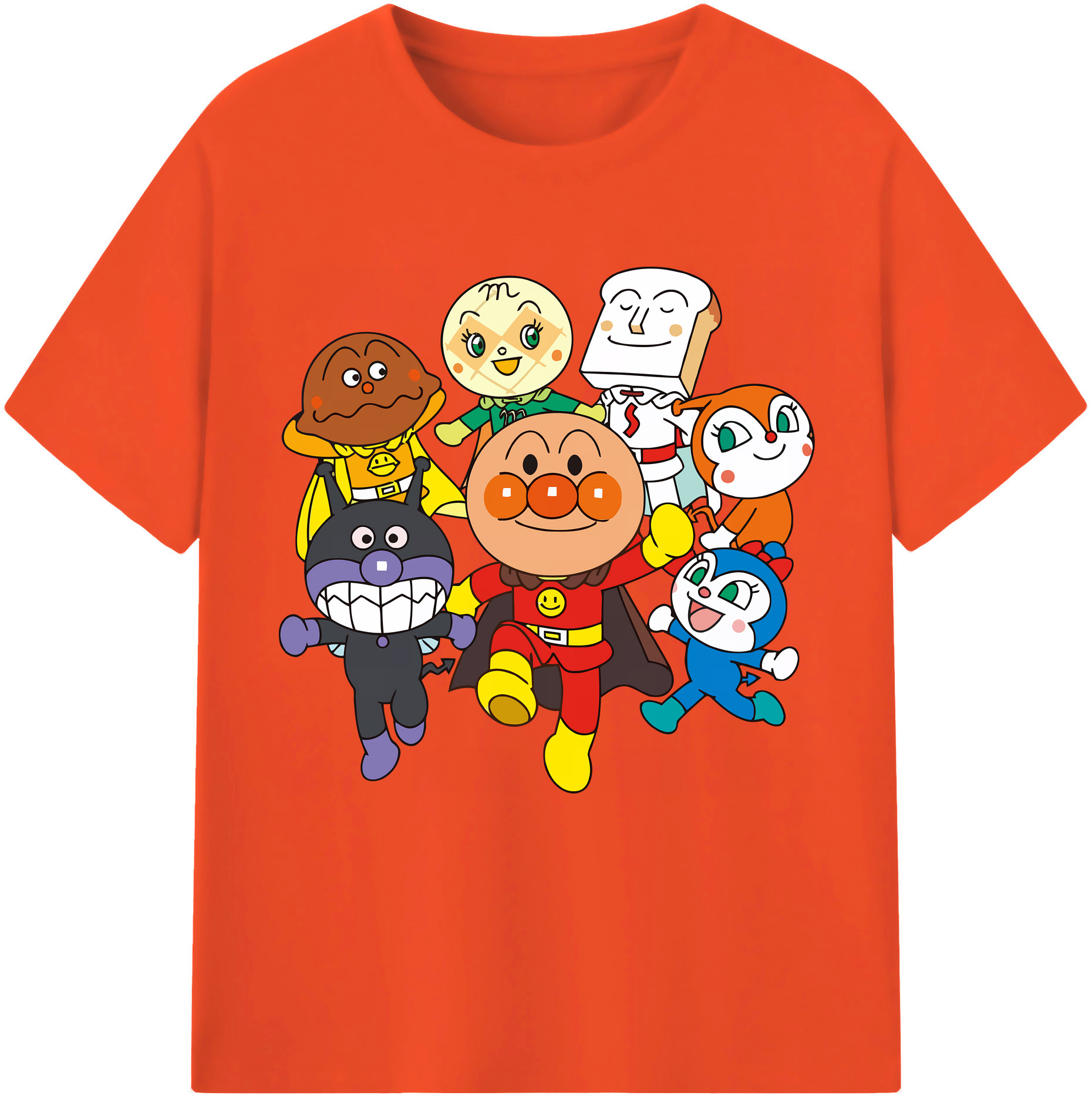 （画像用） アンパンマン Anpanman 綿100％半袖Tシャツ（フロントプリント）
