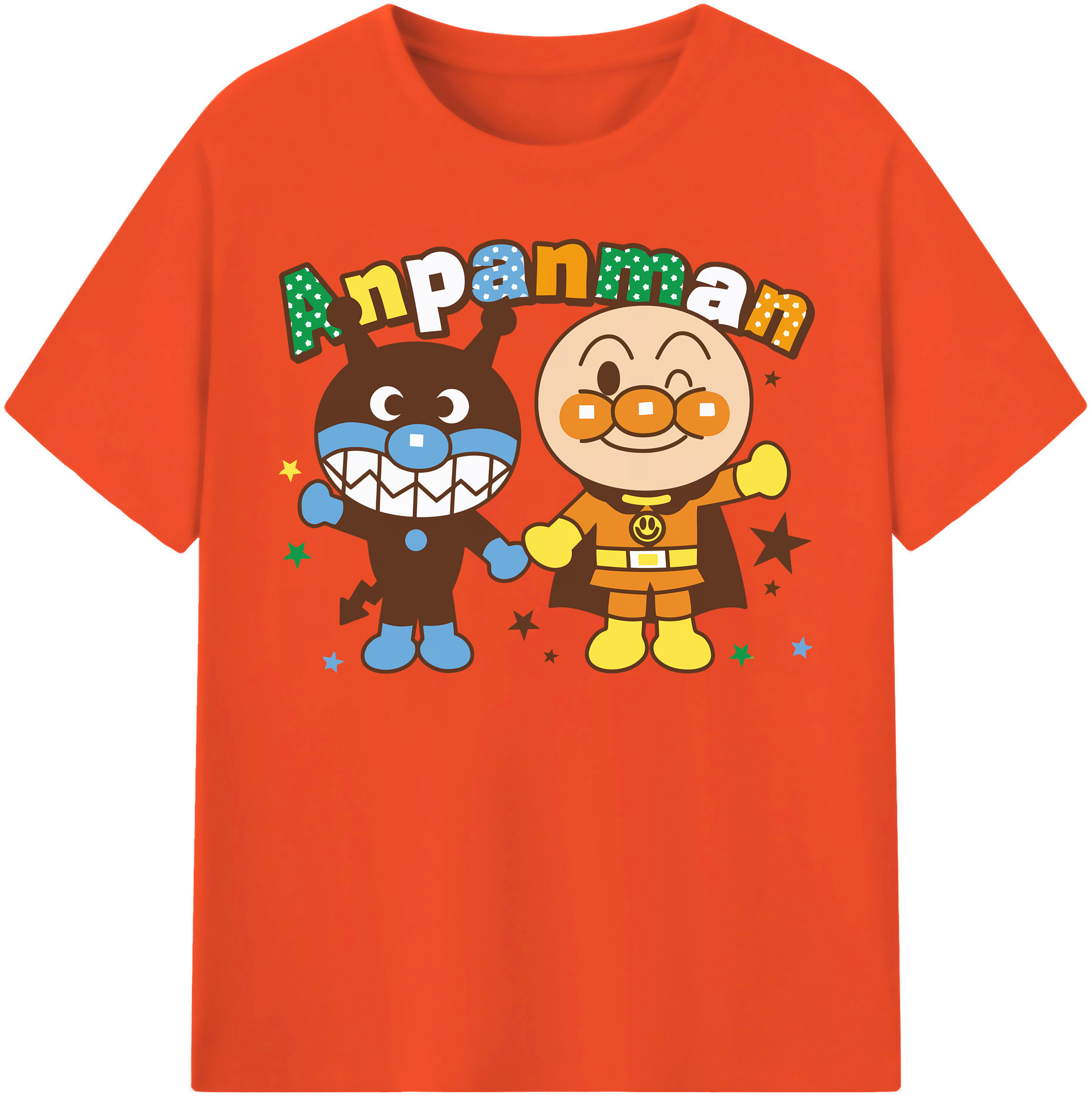 （画像用） アンパンマン Anpanman 綿100％半袖Tシャツ（フロントプリント）