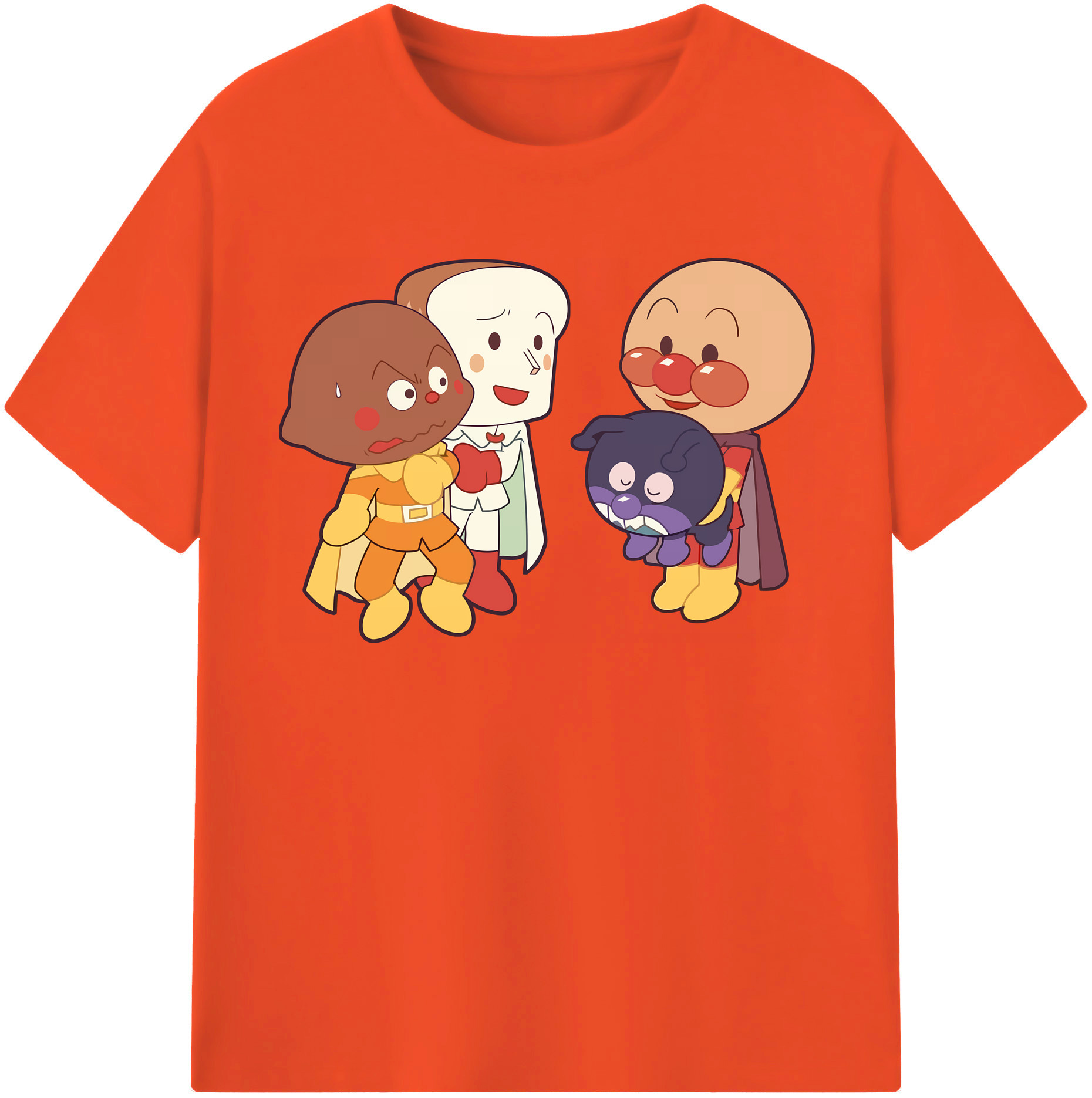 （画像用） アンパンマン Anpanman 綿100％半袖Tシャツ（フロントプリント）