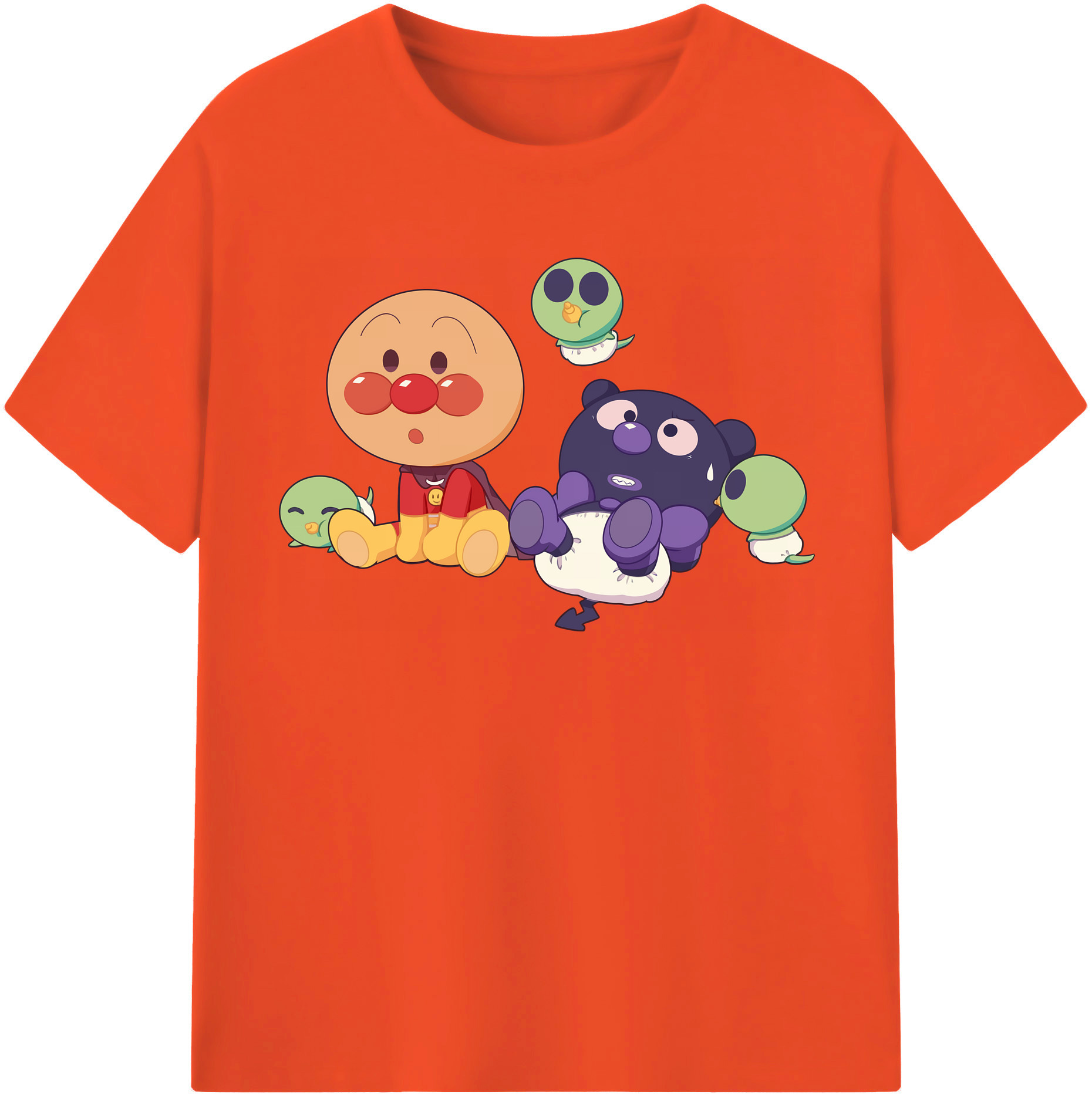 （画像用） アンパンマン Anpanman 綿100％半袖Tシャツ（フロントプリント）