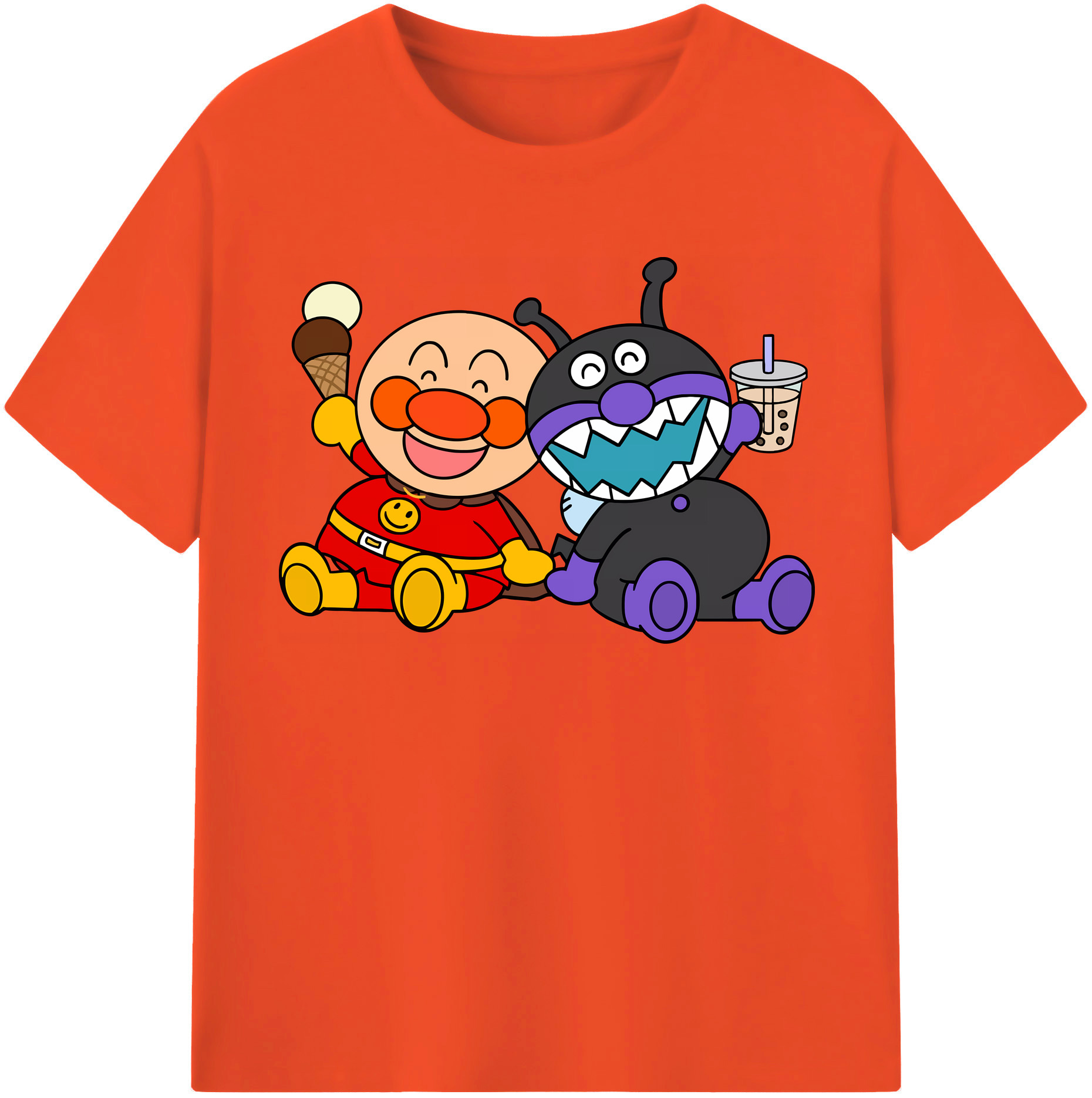 （画像用） アンパンマン Anpanman 綿100％半袖Tシャツ（フロントプリント）