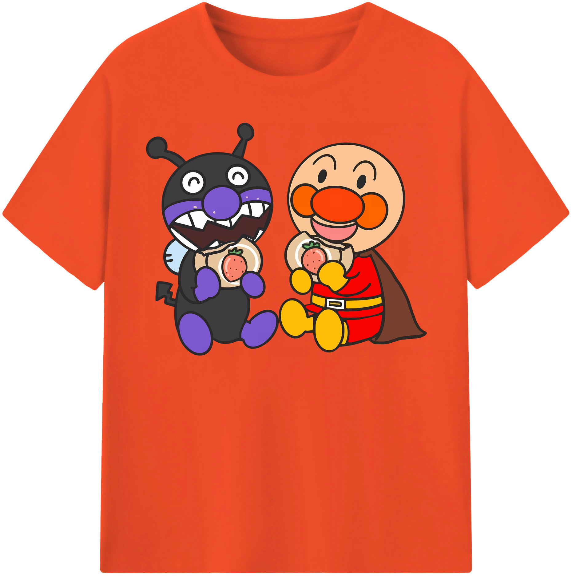 （画像用） アンパンマン Anpanman 綿100％半袖Tシャツ（フロントプリント）