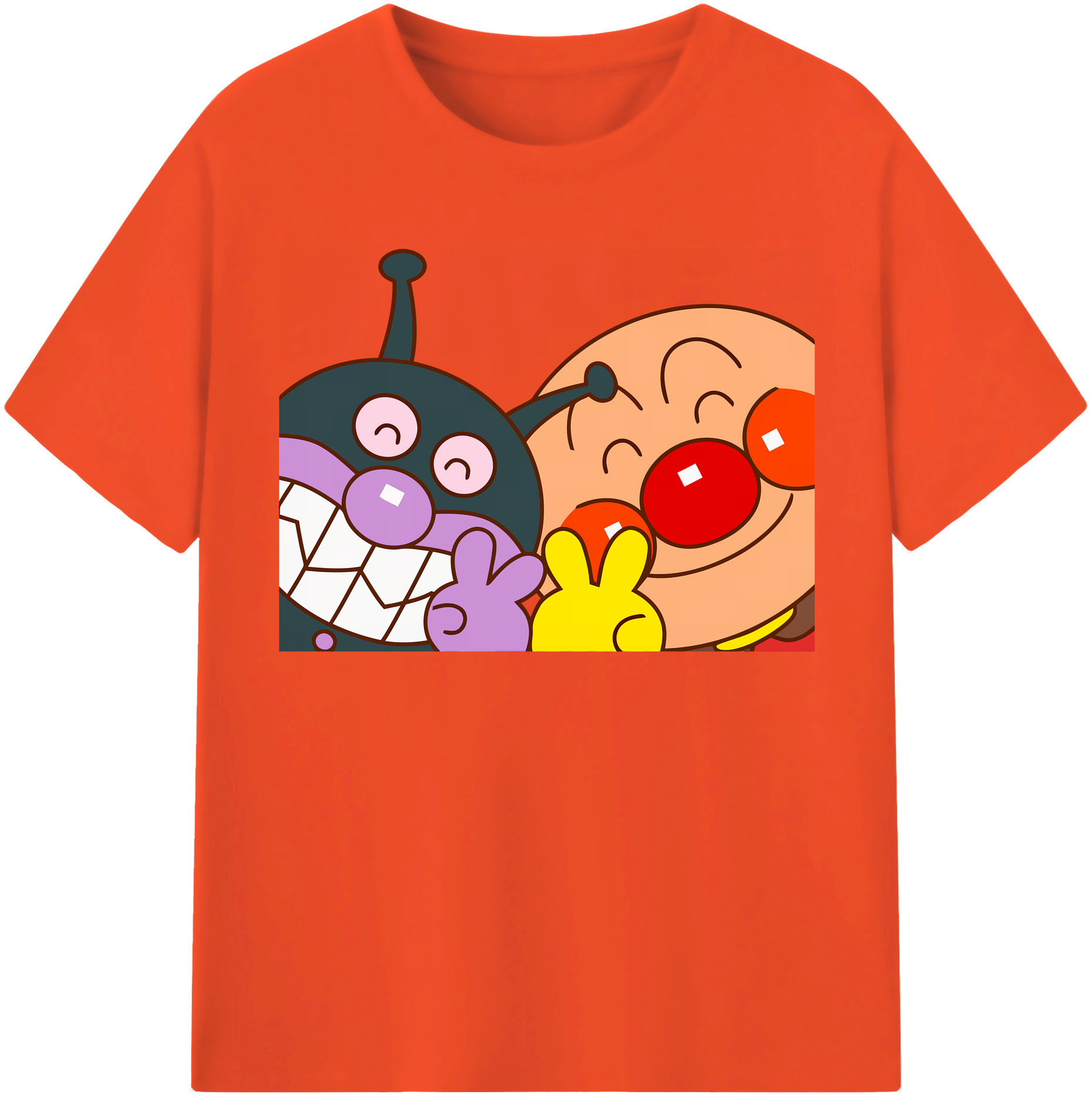 （画像用） アンパンマン Anpanman 綿100％半袖Tシャツ（フロントプリント）