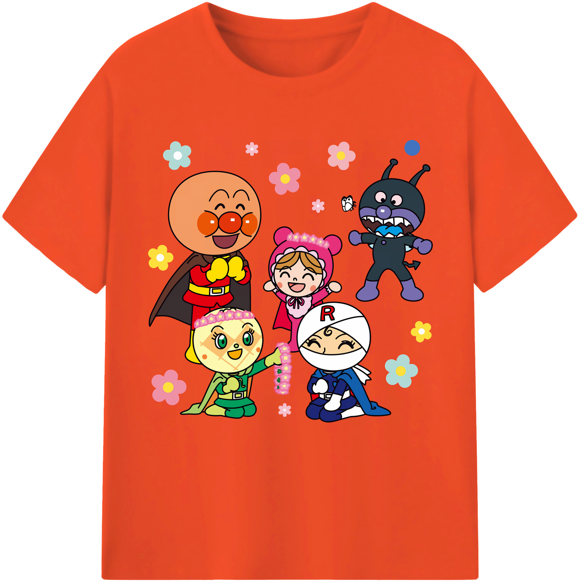 （画像用） アンパンマン Anpanman 綿100％半袖Tシャツ（フロントプリント）