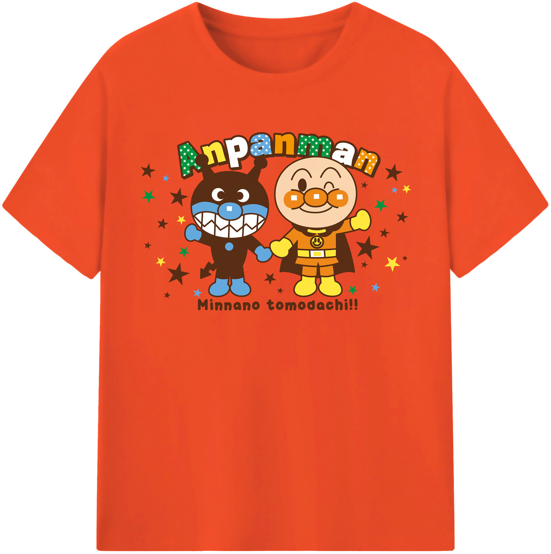 （画像用） アンパンマン Anpanman 綿100％半袖Tシャツ（フロントプリント）