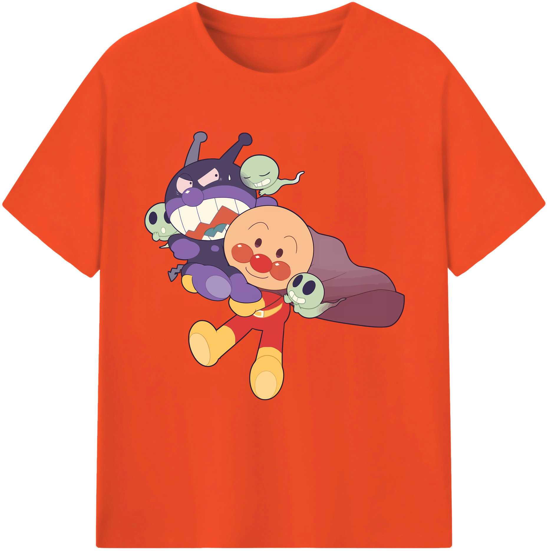 （画像用） アンパンマン Anpanman 綿100％半袖Tシャツ（フロントプリント）