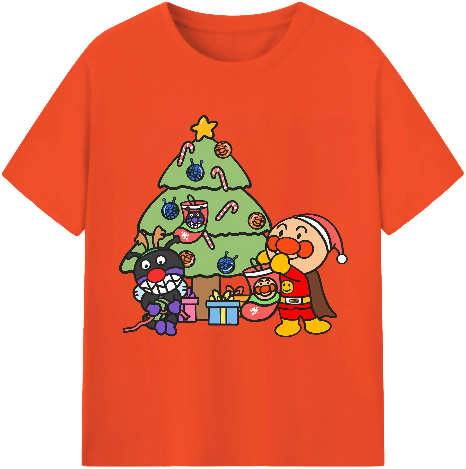 （画像用） アンパンマン Anpanman 綿100％半袖Tシャツ（フロントプリント）