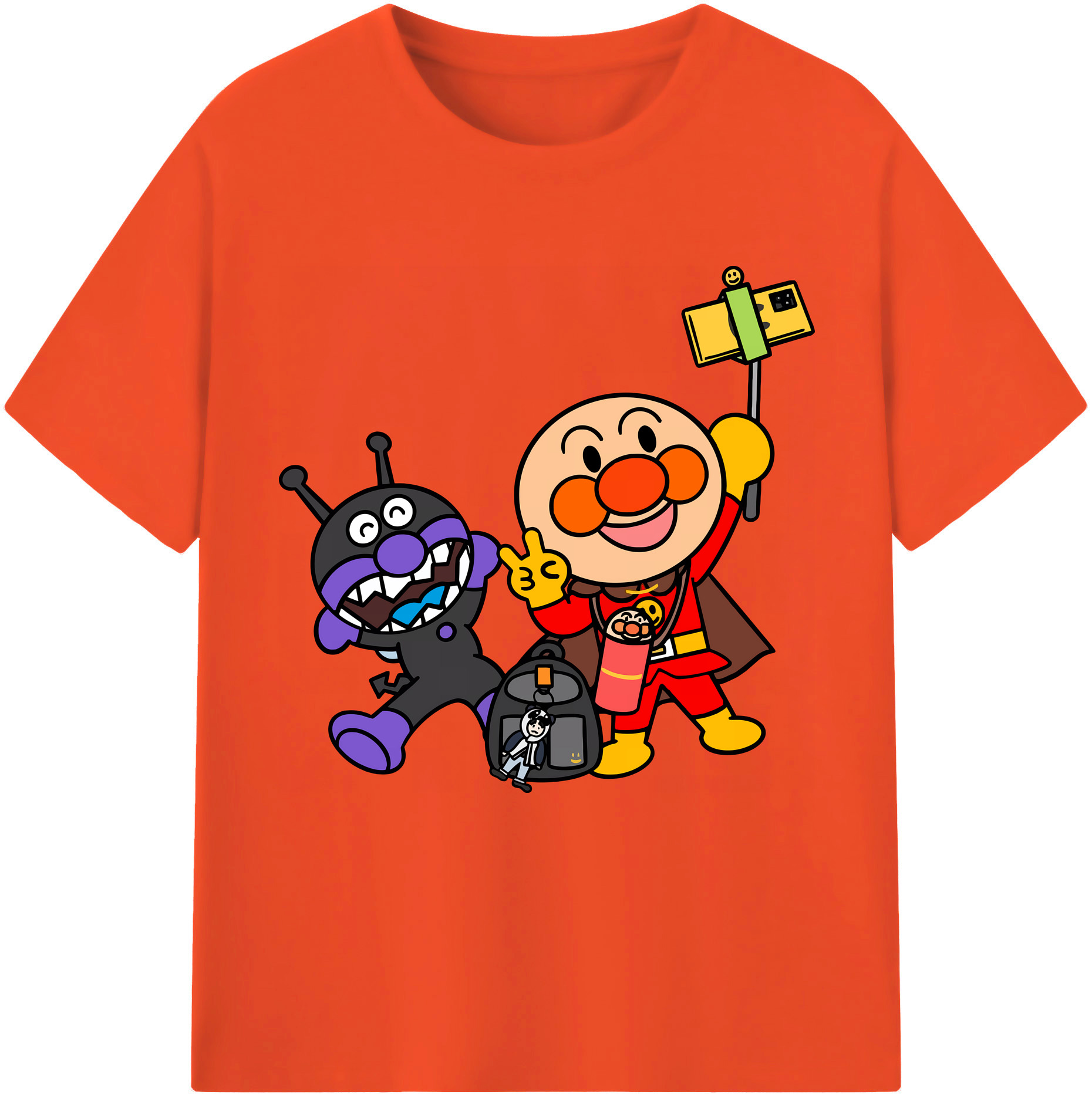 （画像用） アンパンマン Anpanman 綿100％半袖Tシャツ（フロントプリント）