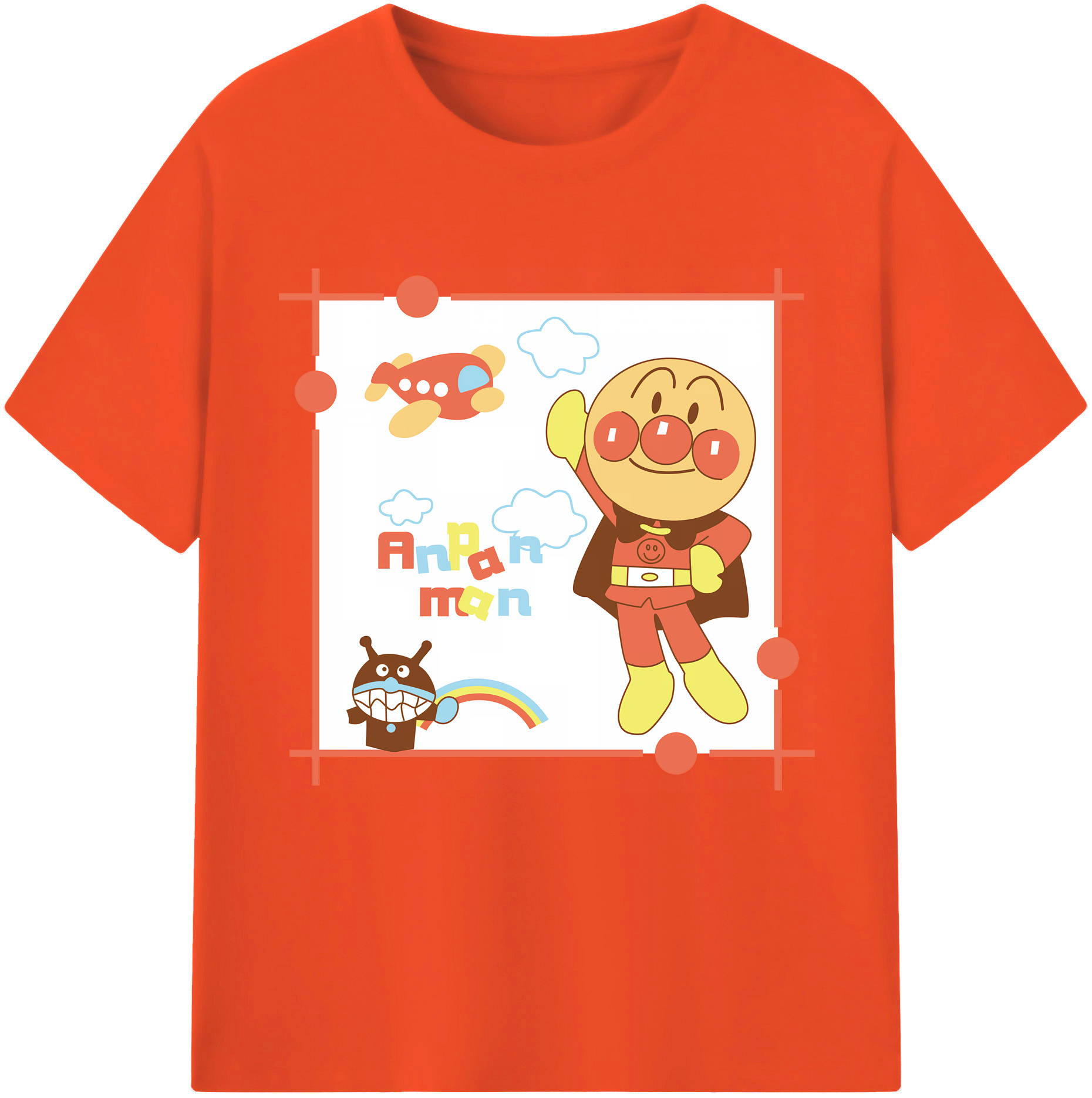 （画像用） アンパンマン Anpanman 綿100％半袖Tシャツ（フロントプリント）