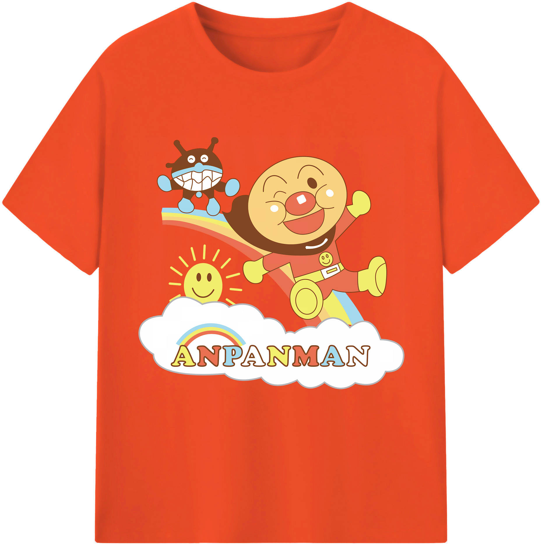 （画像用） アンパンマン Anpanman 綿100％半袖Tシャツ（フロントプリント）