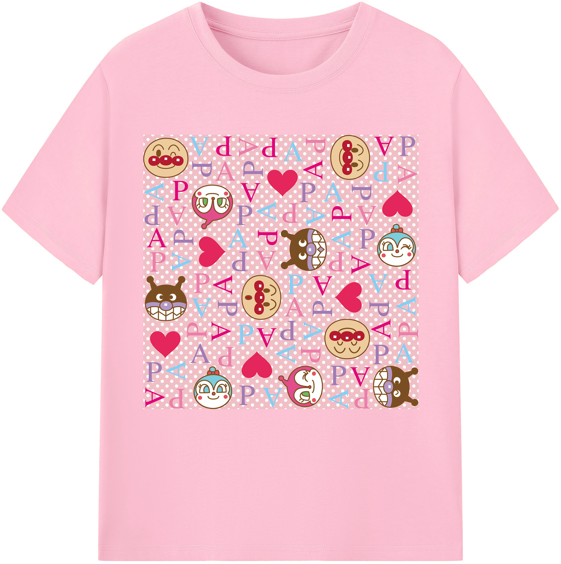（画像用） アンパンマン Anpanman 綿100％半袖Tシャツ（フロントプリント）