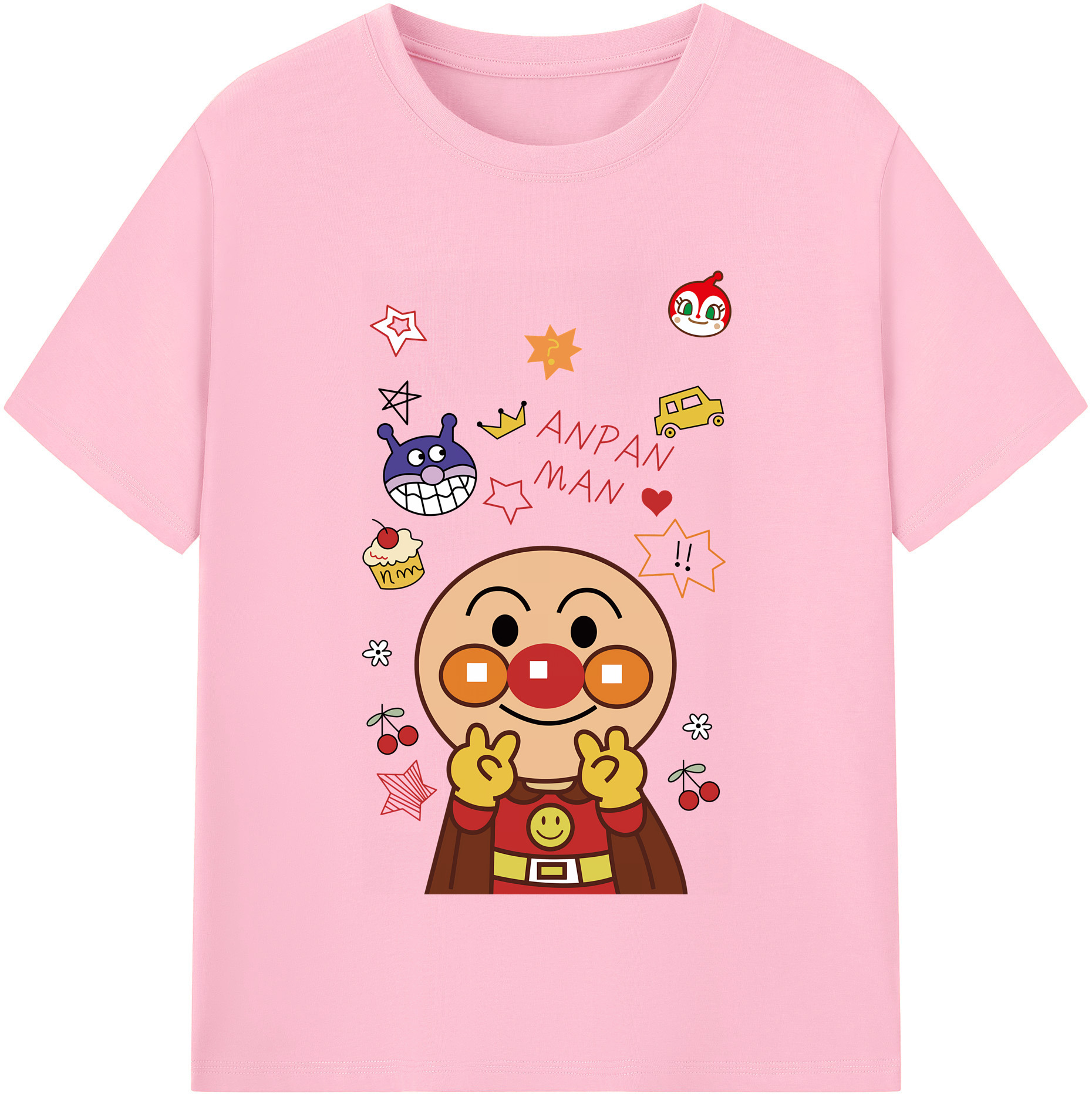 （画像用） アンパンマン Anpanman 綿100％半袖Tシャツ（フロントプリント）
