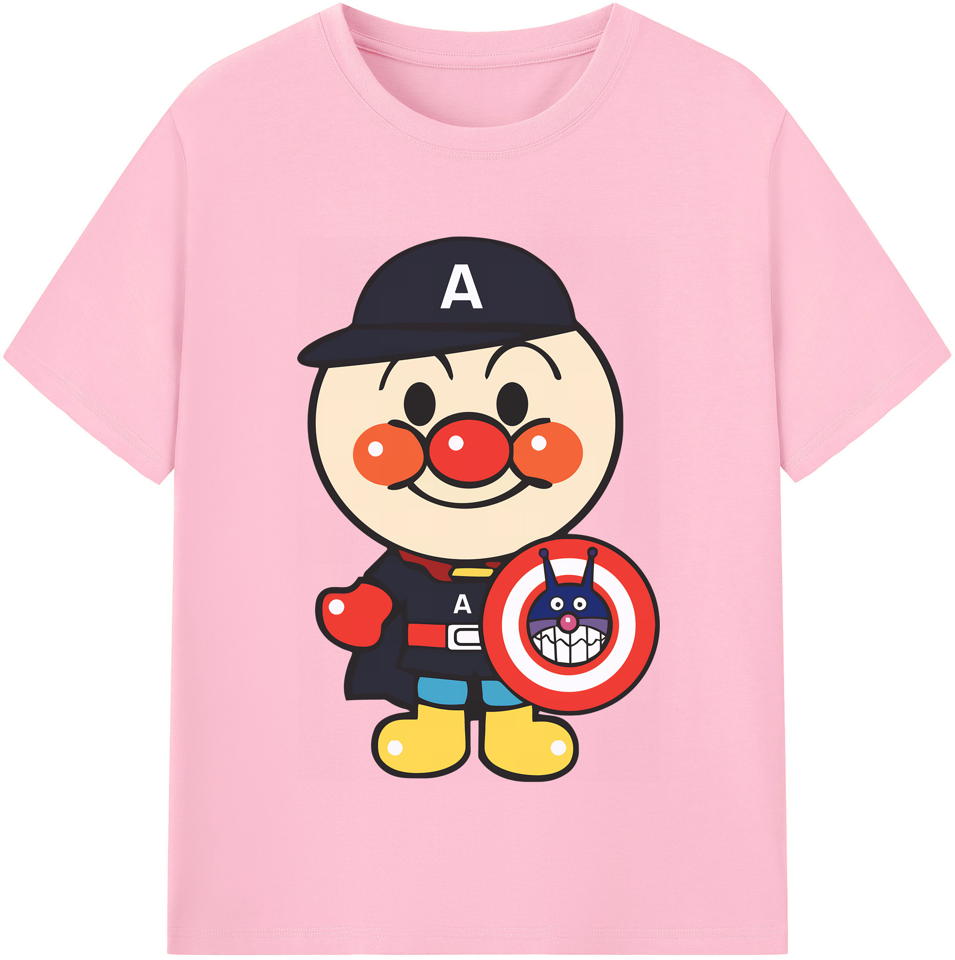 （画像用） アンパンマン Anpanman 綿100％半袖Tシャツ（フロントプリント）