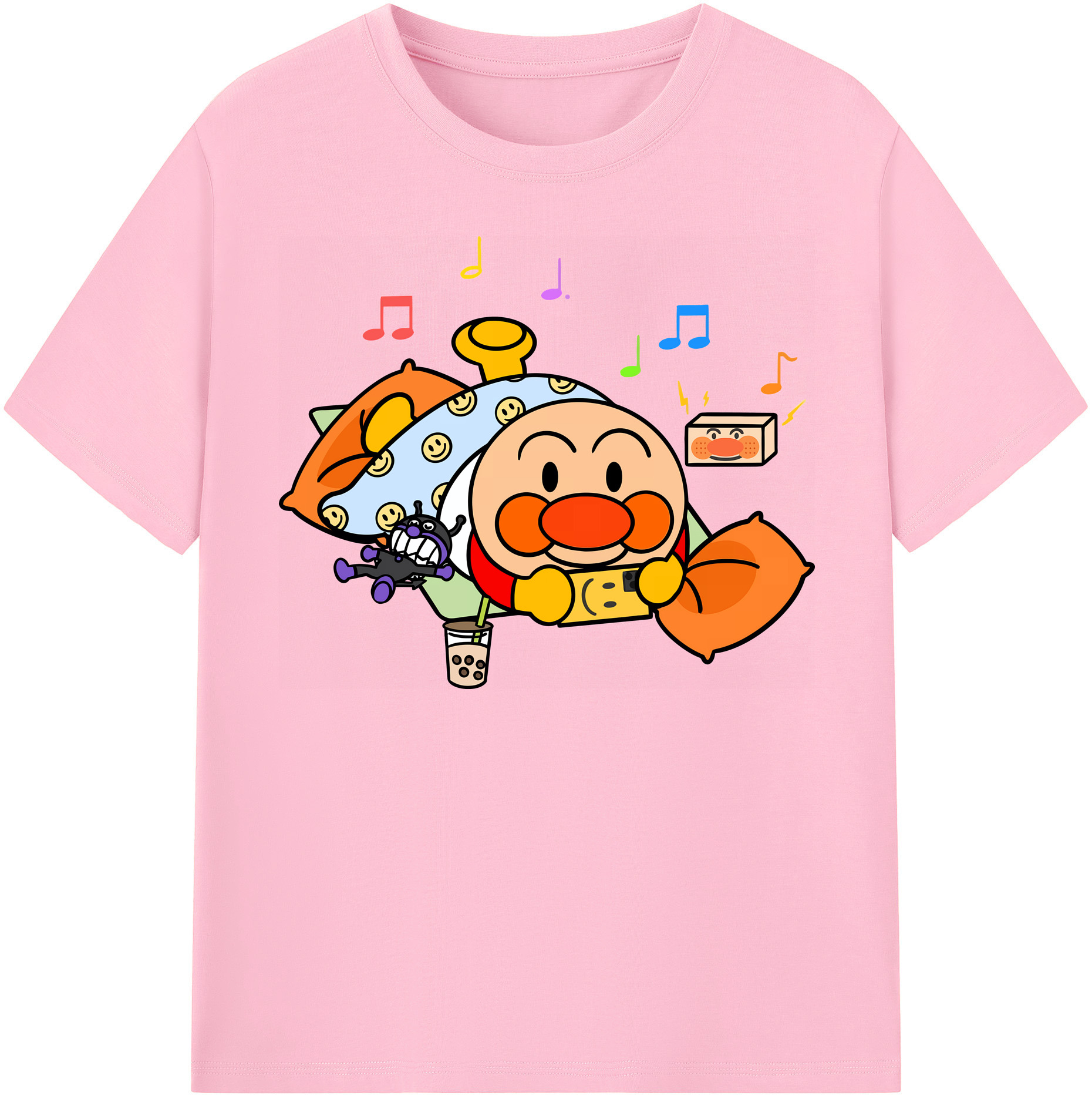 （画像用） アンパンマン Anpanman 綿100％半袖Tシャツ（フロントプリント）