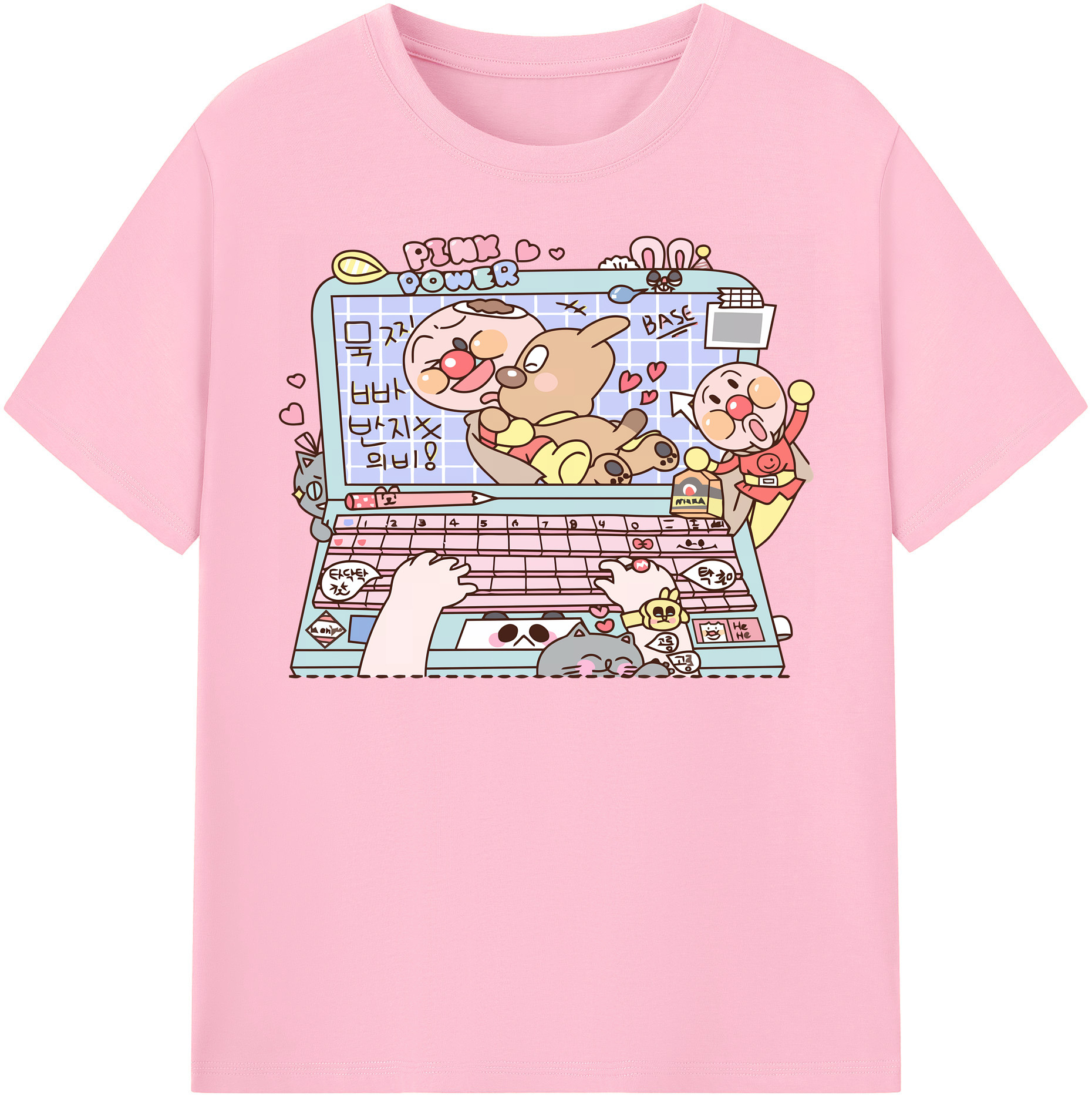 （画像用） アンパンマン Anpanman 綿100％半袖Tシャツ（フロントプリント）