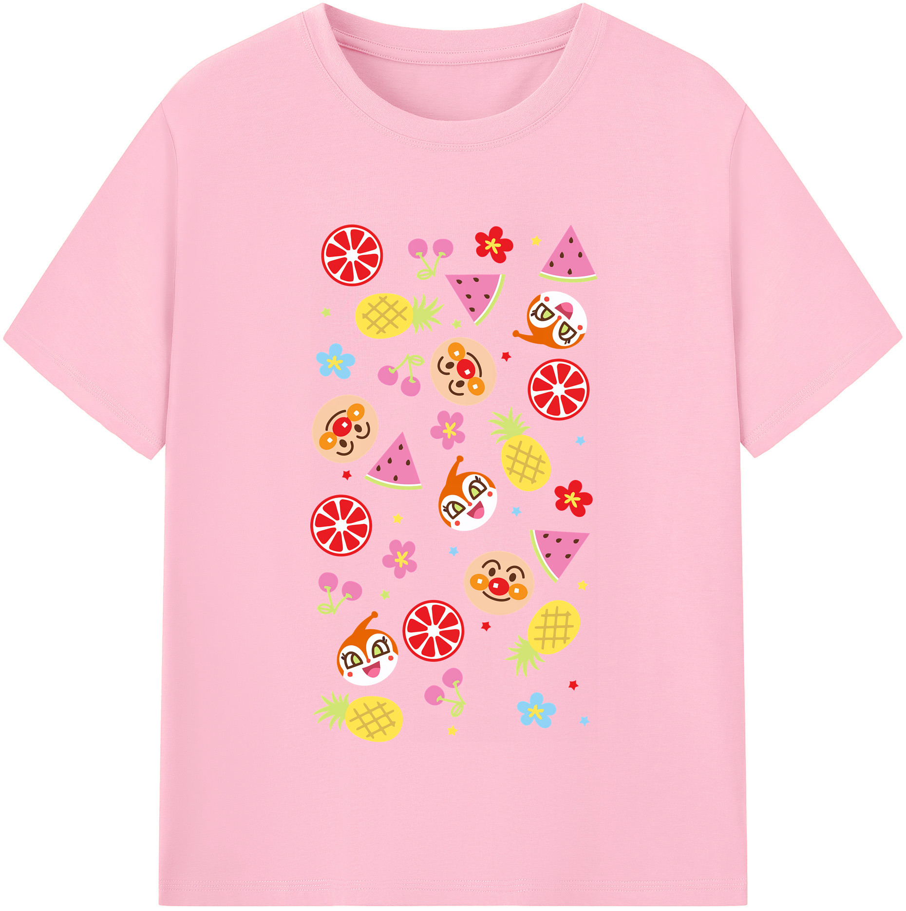 （画像用） アンパンマン Anpanman 綿100％半袖Tシャツ（フロントプリント）