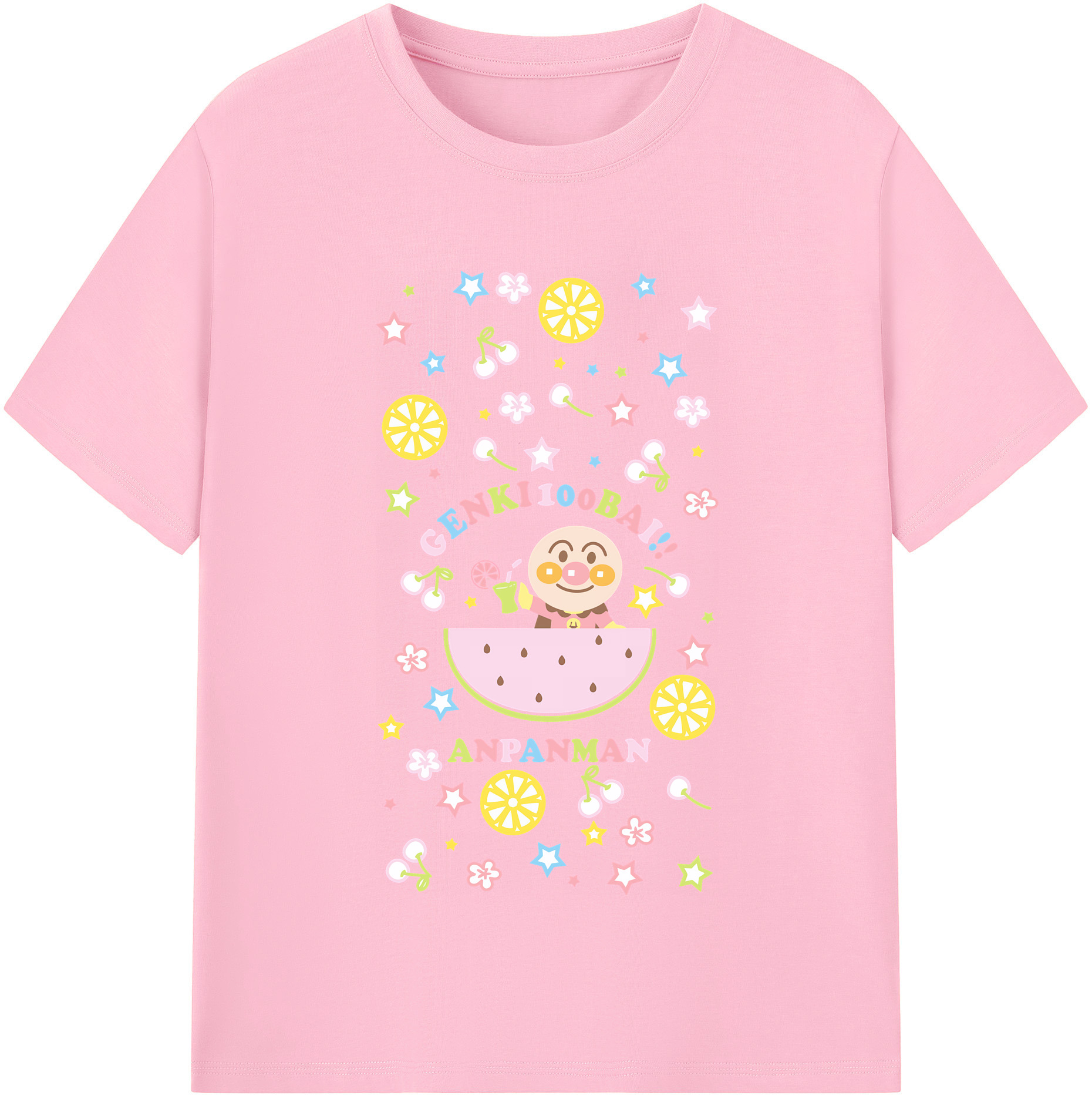 （画像用） アンパンマン Anpanman 綿100％半袖Tシャツ（フロントプリント）