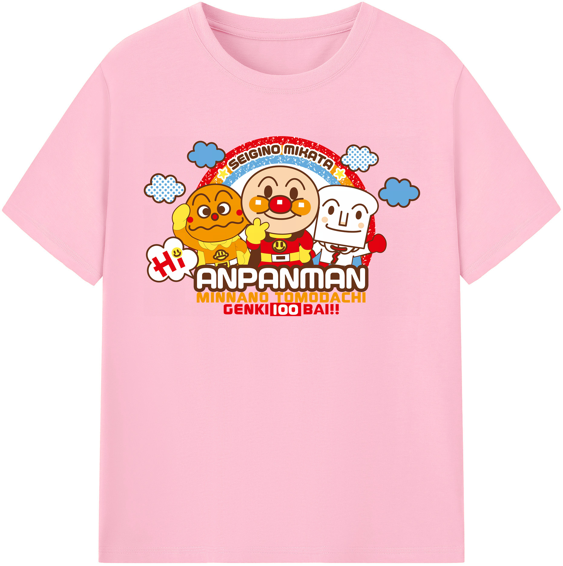 （画像用） アンパンマン Anpanman 綿100％半袖Tシャツ（フロントプリント）