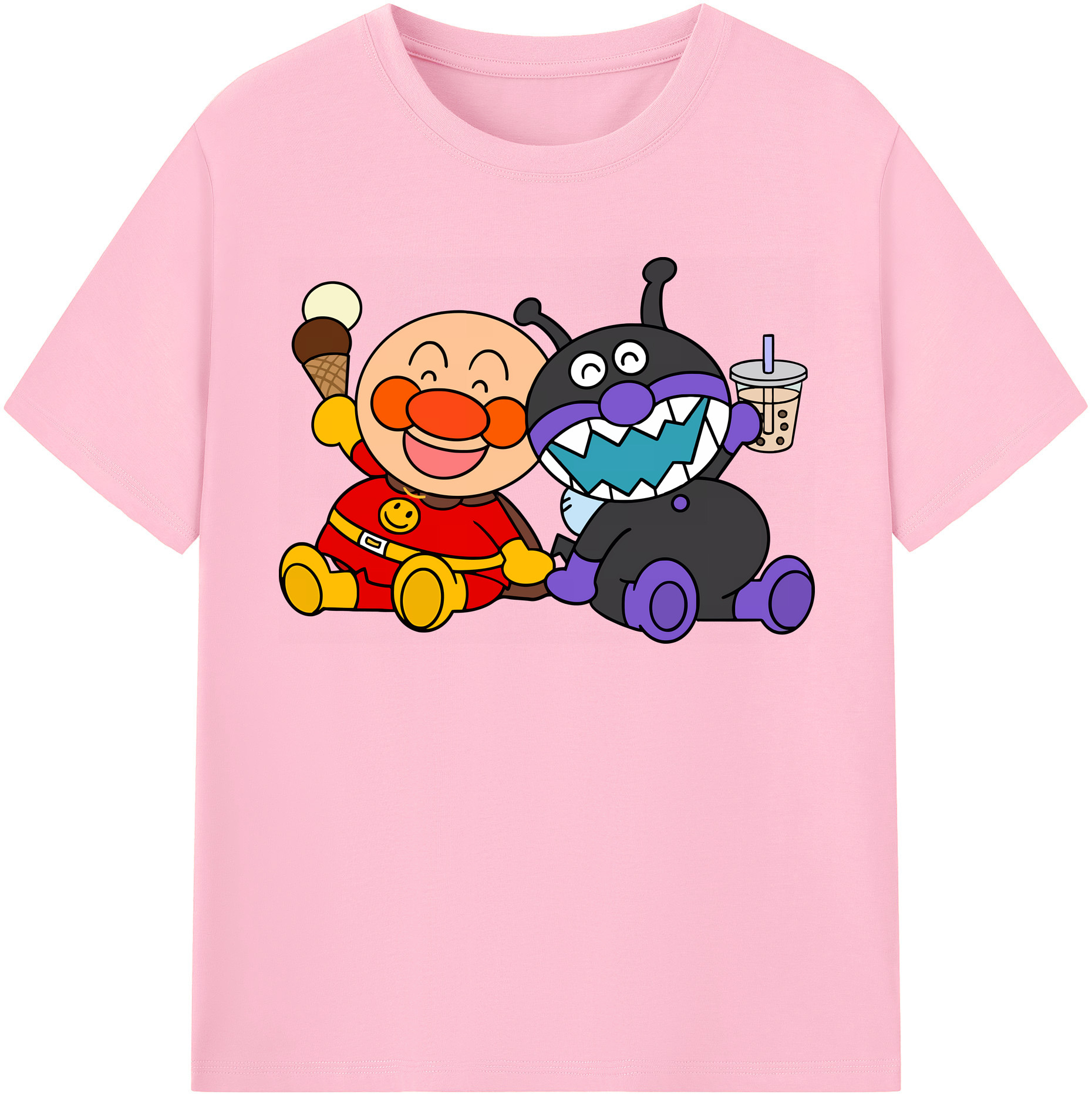 （画像用） アンパンマン Anpanman 綿100％半袖Tシャツ（フロントプリント）