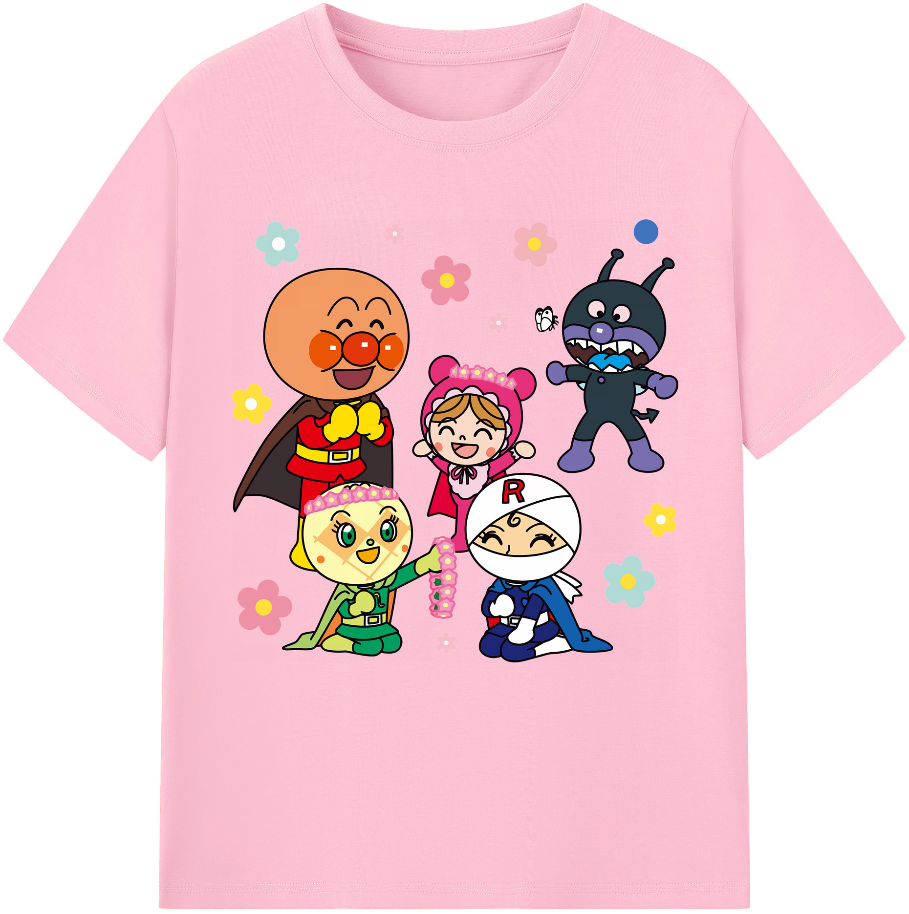 （画像用） アンパンマン Anpanman 綿100％半袖Tシャツ（フロントプリント）