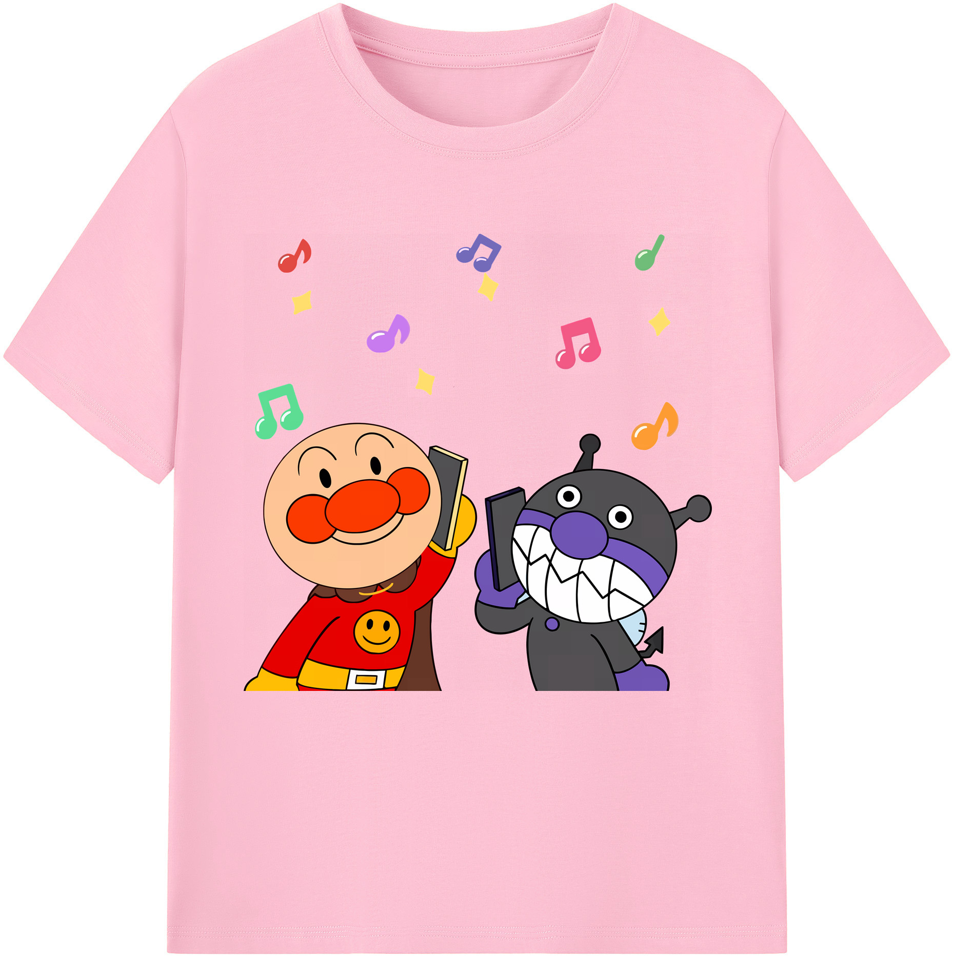 （画像用） アンパンマン Anpanman 綿100％半袖Tシャツ（フロントプリント）