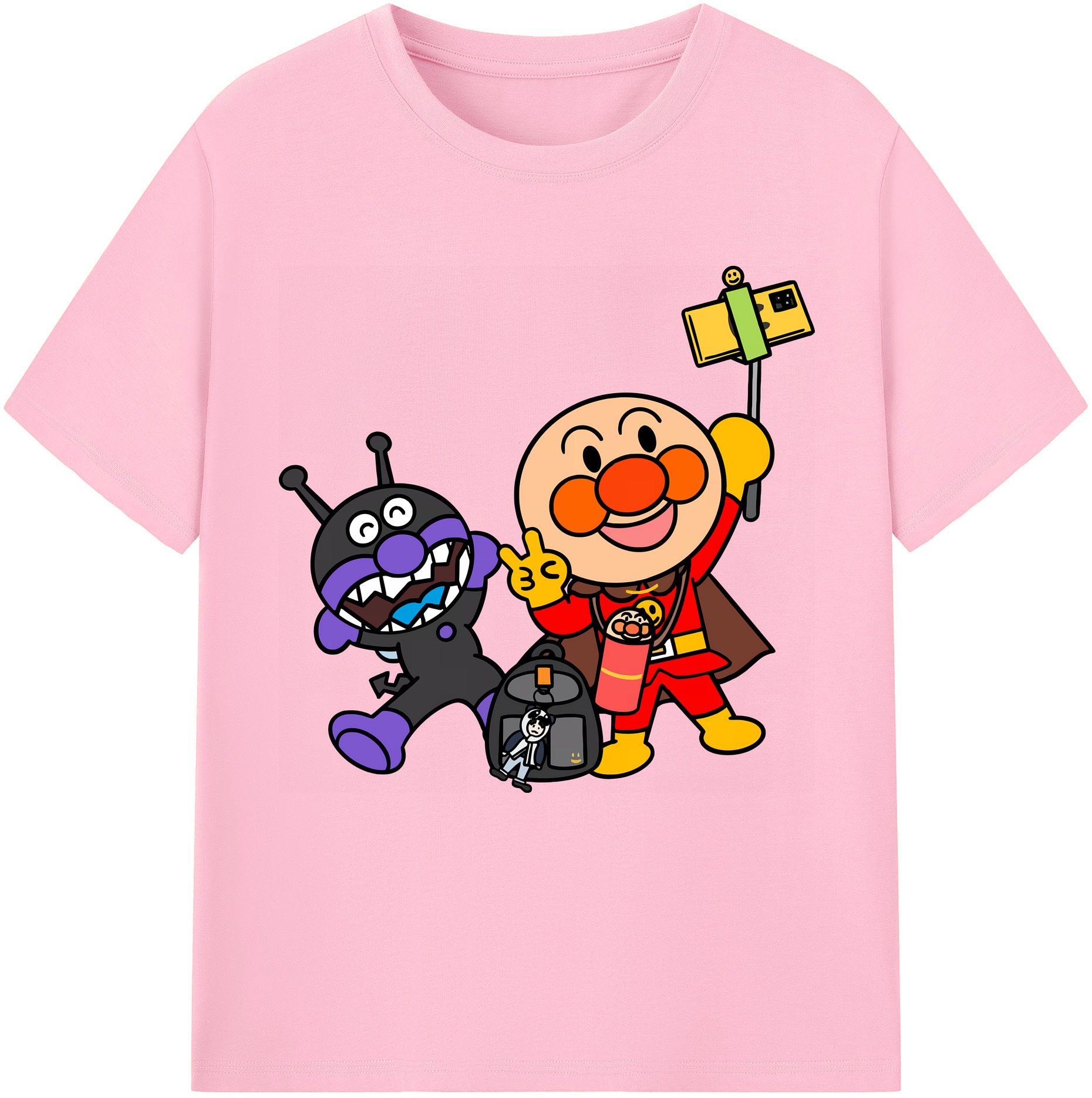 （画像用） アンパンマン Anpanman 綿100％半袖Tシャツ（フロントプリント）