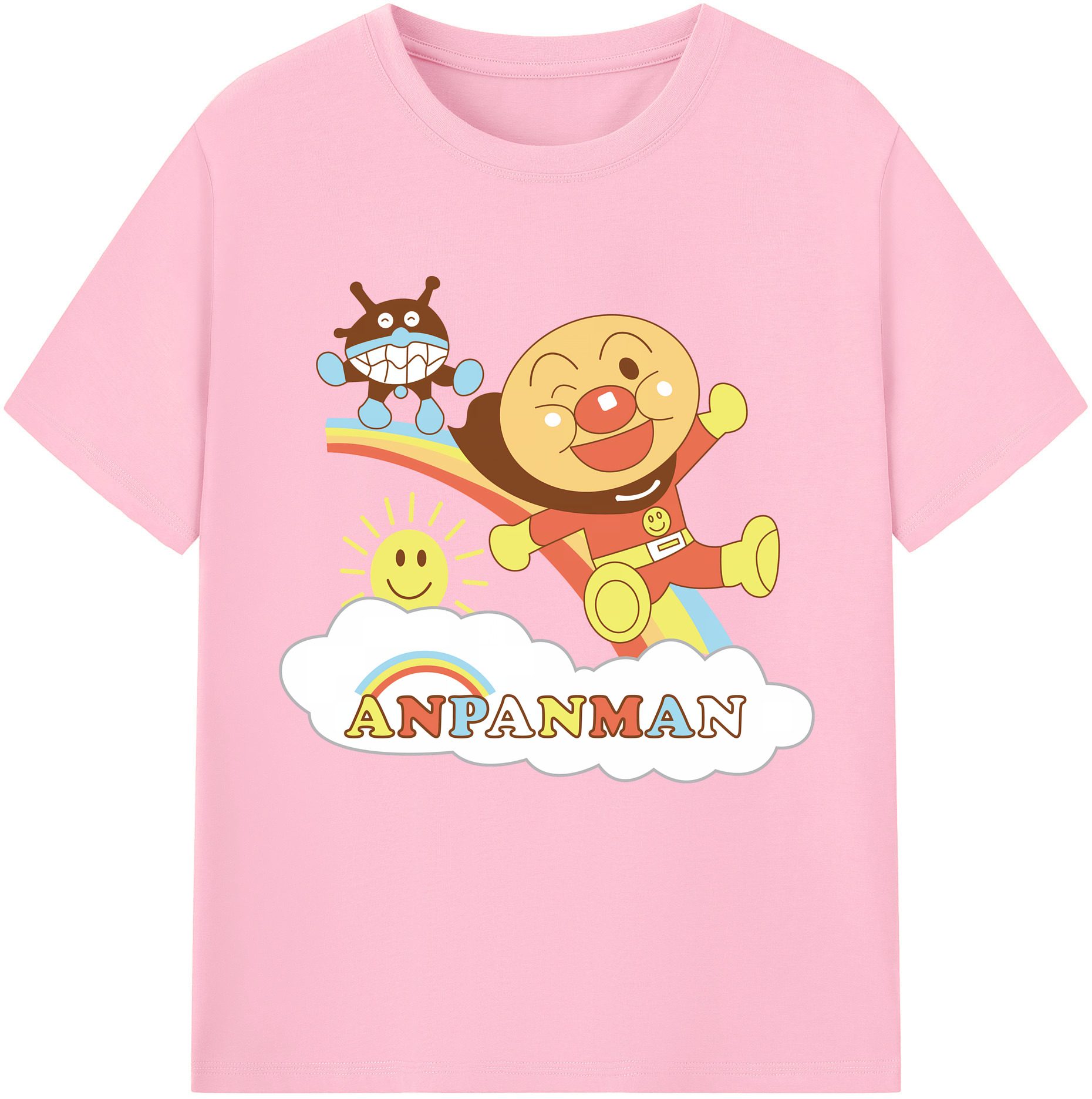 （画像用） アンパンマン Anpanman 綿100％半袖Tシャツ（フロントプリント）