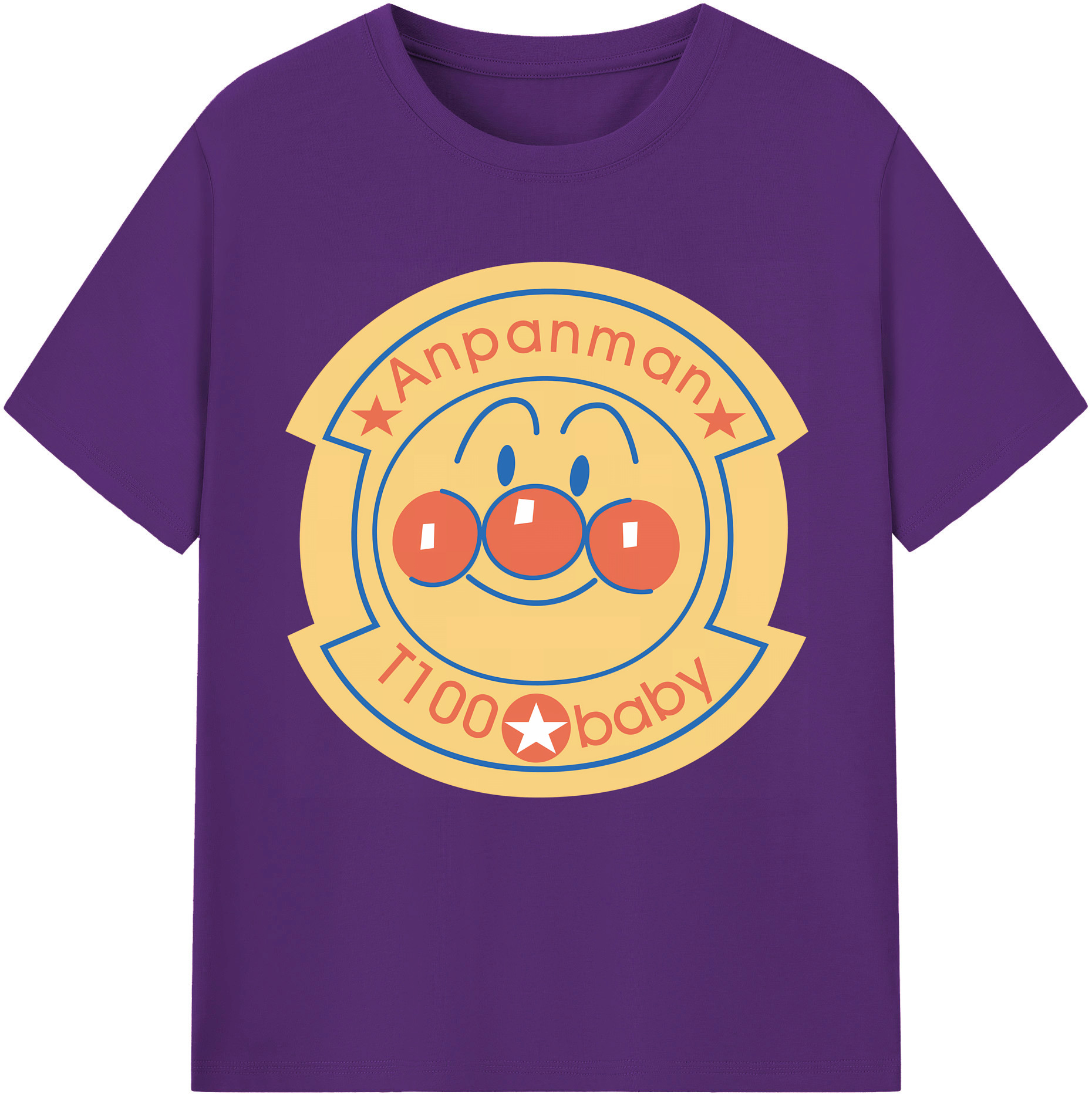 （画像用） アンパンマン Anpanman 綿100％半袖Tシャツ（フロントプリント）