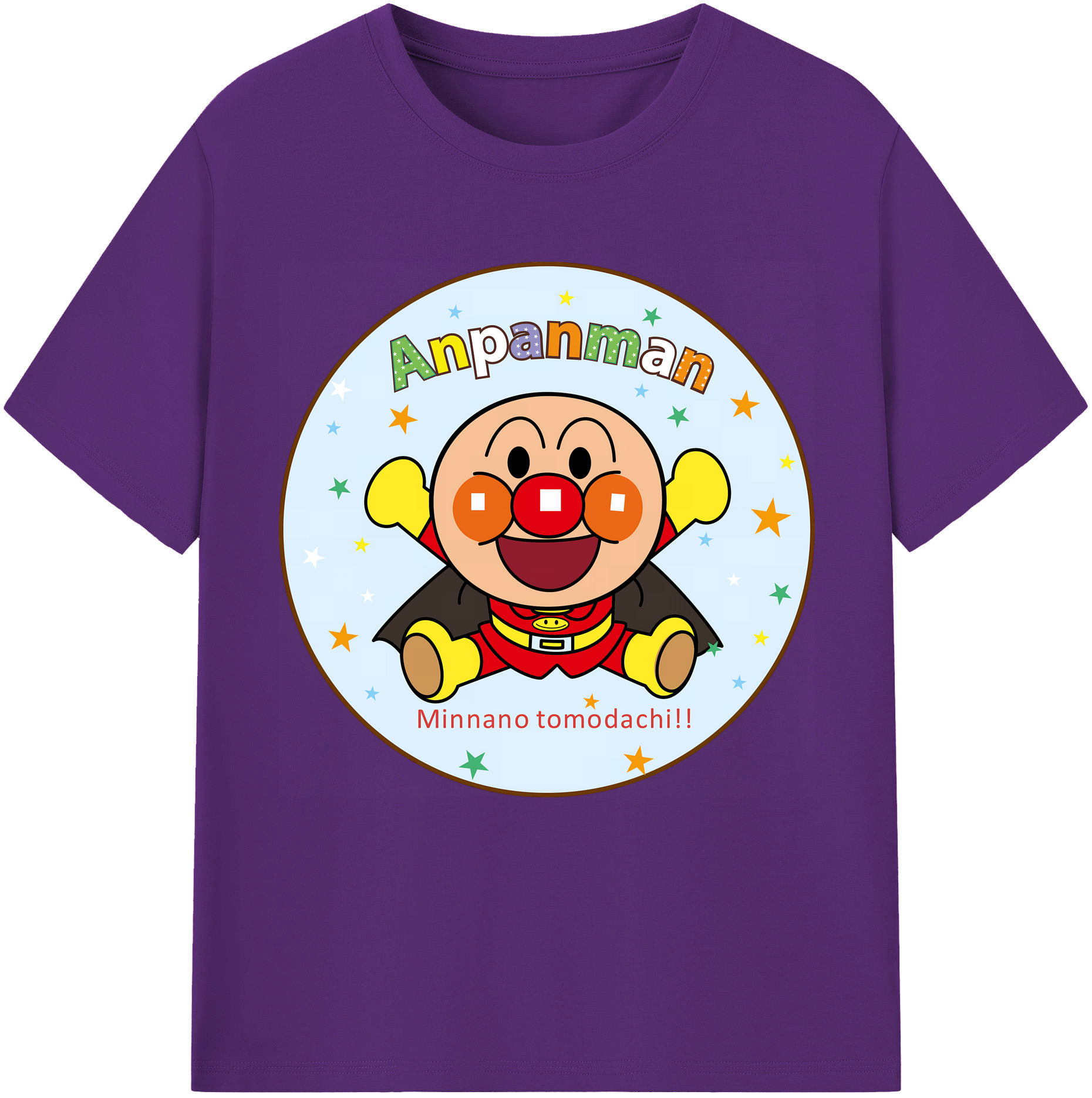 （画像用） アンパンマン Anpanman 綿100％半袖Tシャツ（フロントプリント）