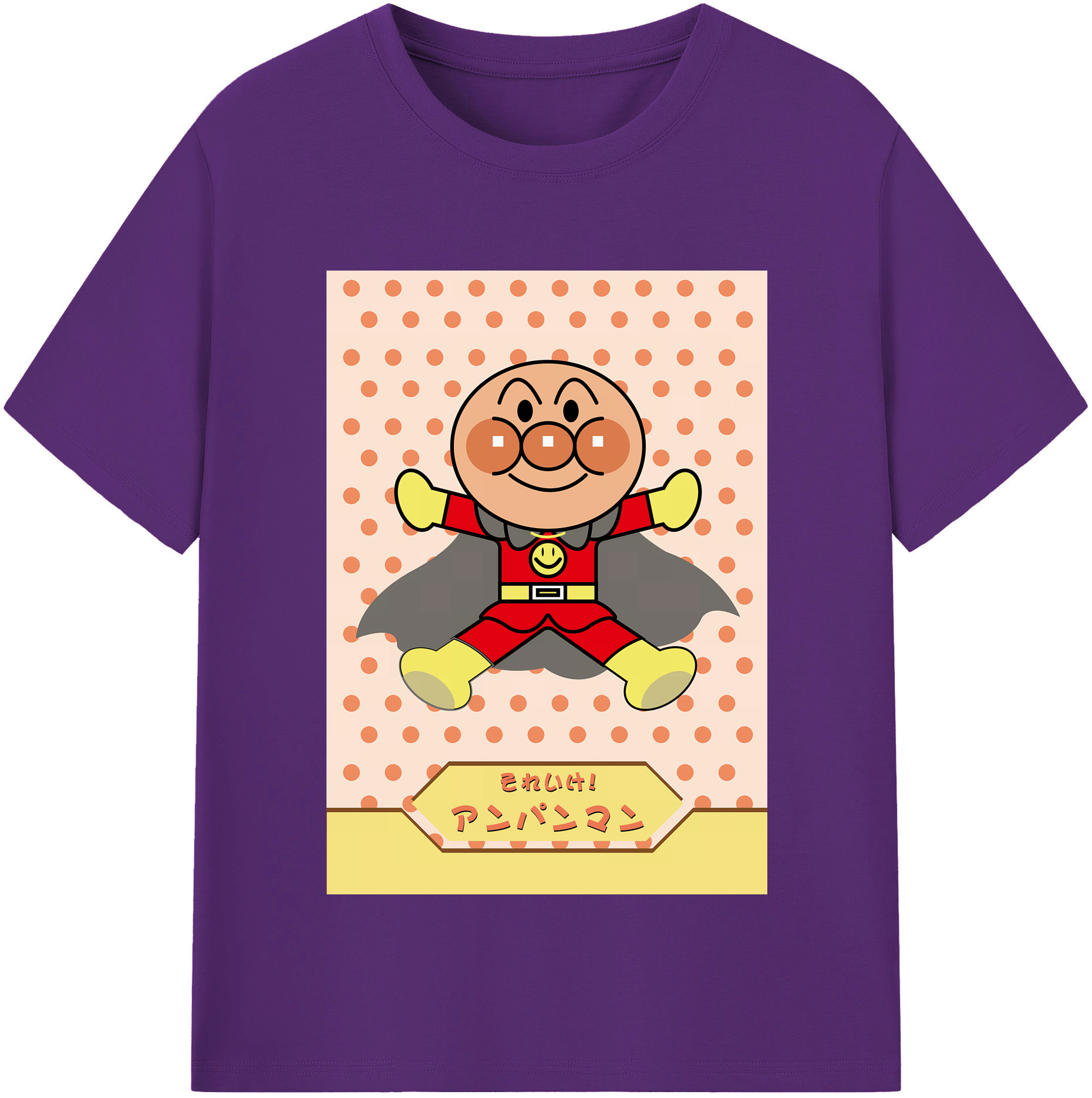 （画像用） アンパンマン Anpanman 綿100％半袖Tシャツ（フロントプリント）