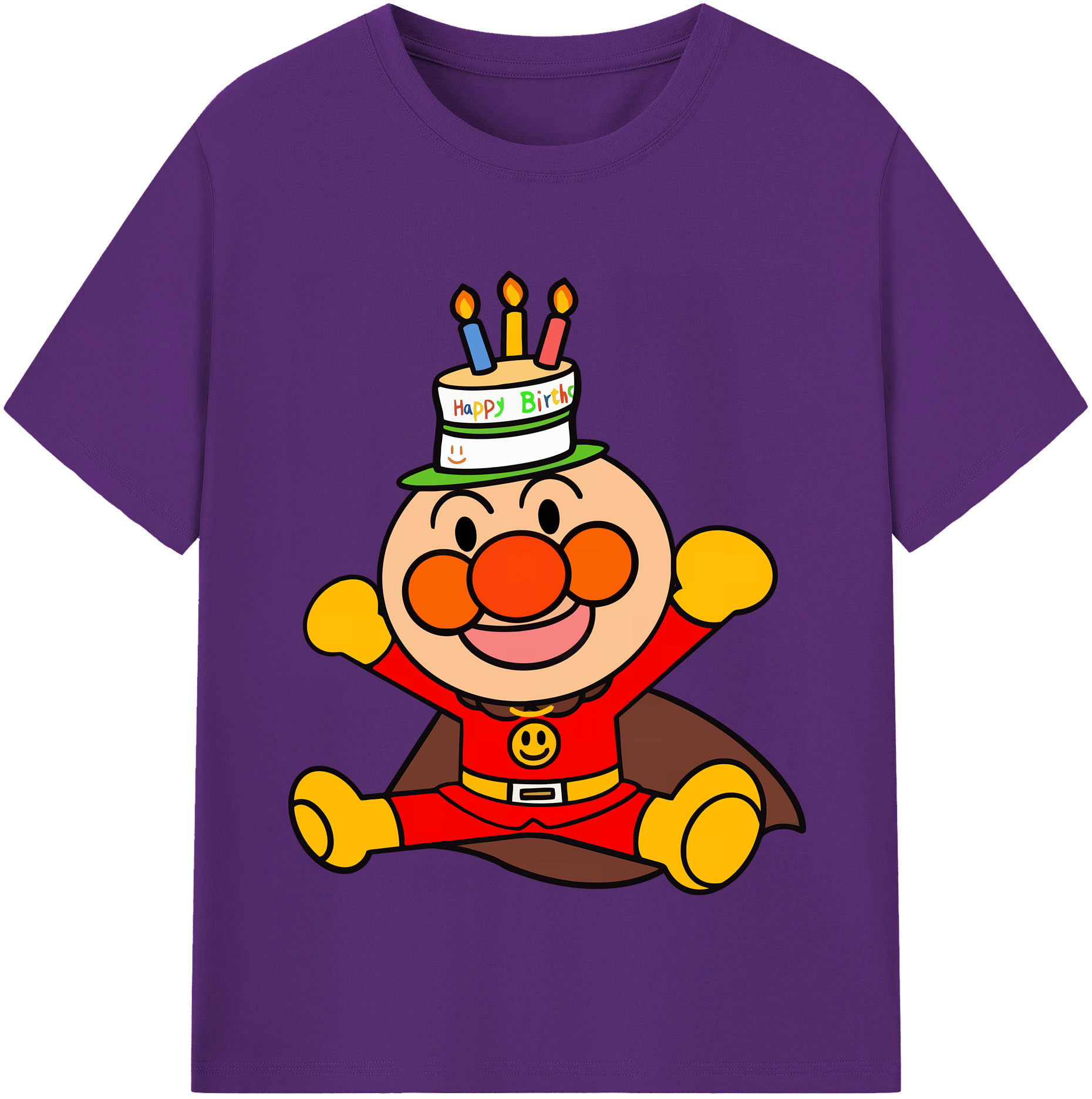（画像用） アンパンマン Anpanman 綿100％半袖Tシャツ（フロントプリント）