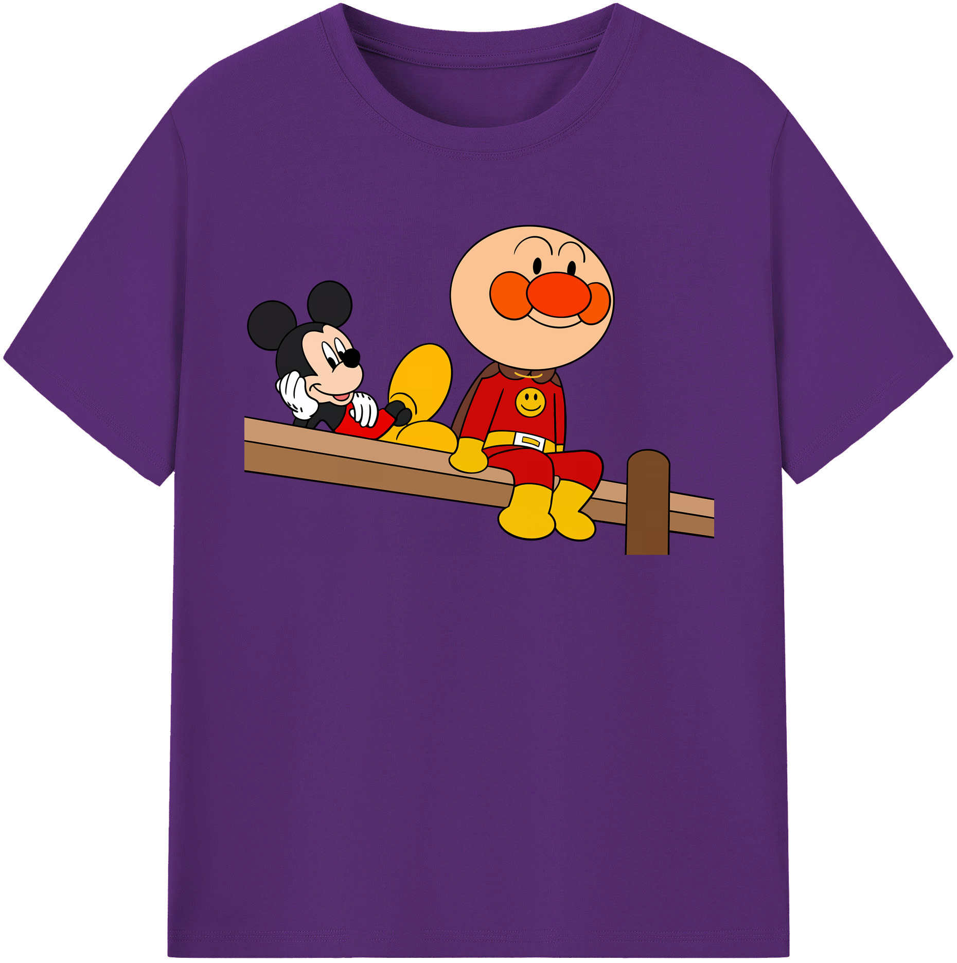 （画像用） アンパンマン Anpanman 綿100％半袖Tシャツ（フロントプリント）
