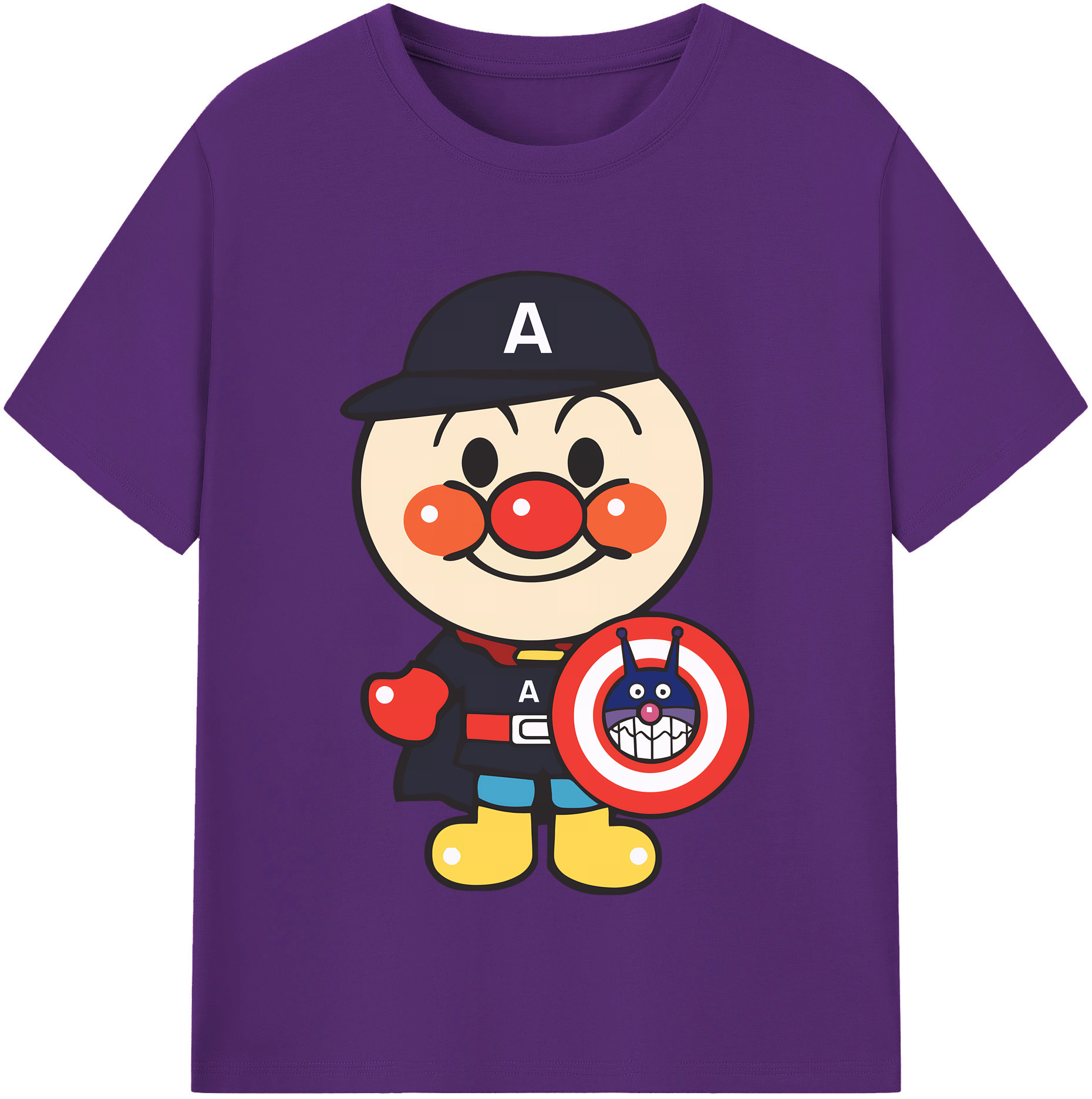 （画像用） アンパンマン Anpanman 綿100％半袖Tシャツ（フロントプリント）