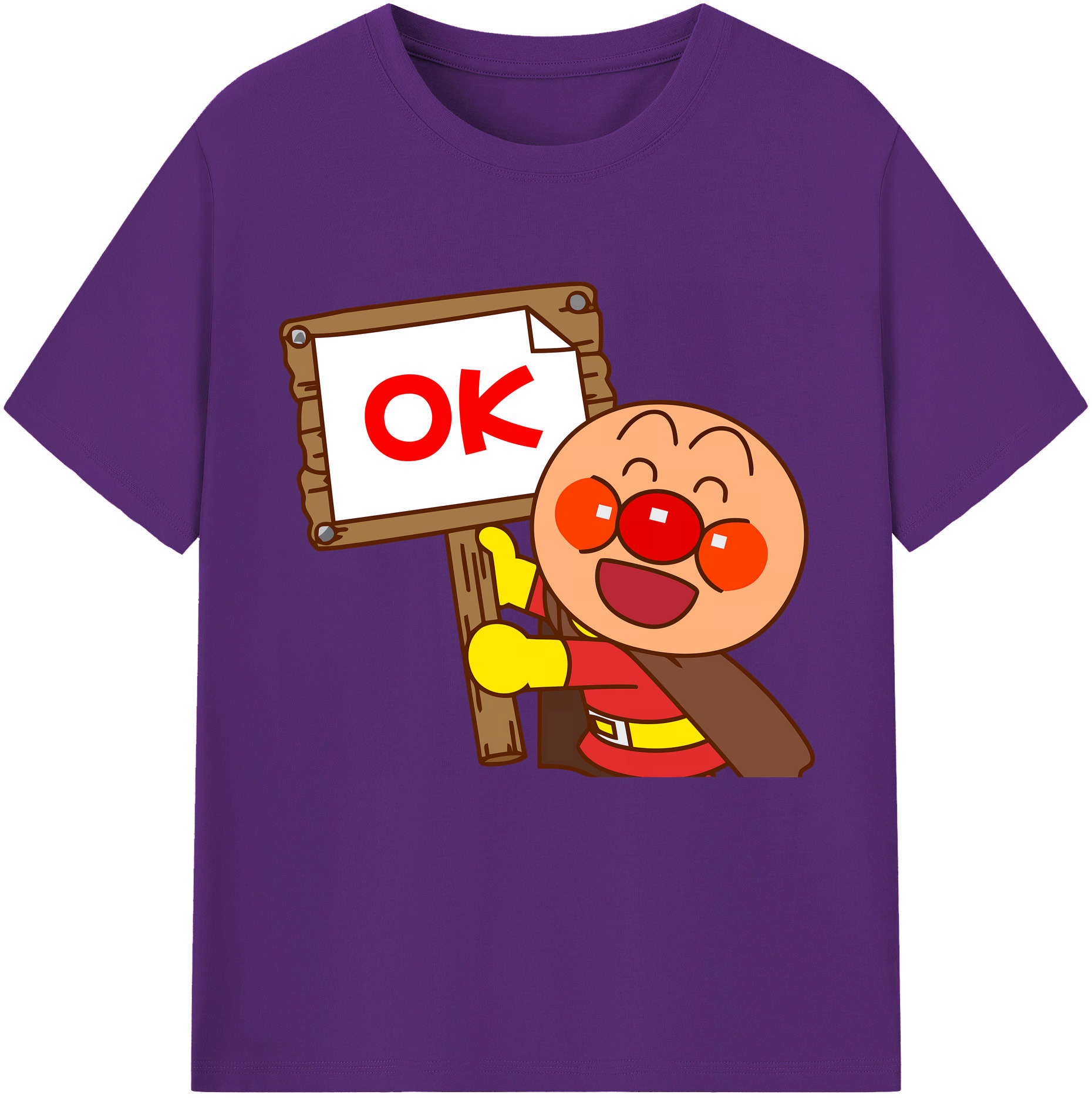 （画像用） アンパンマン Anpanman 綿100％半袖Tシャツ（フロントプリント）