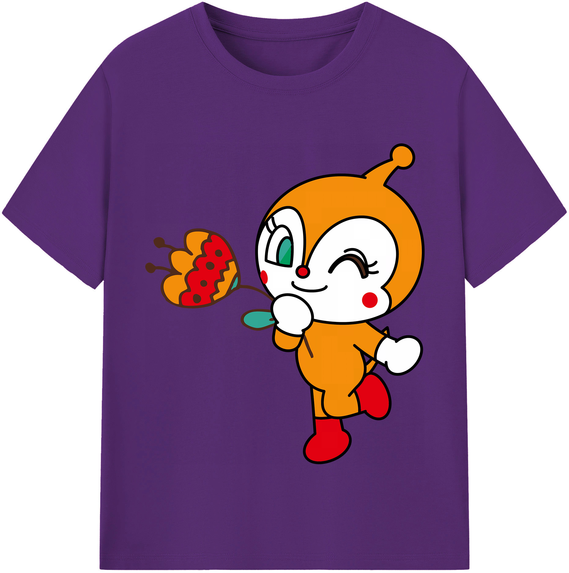 （画像用） アンパンマン Anpanman 綿100％半袖Tシャツ（フロントプリント）