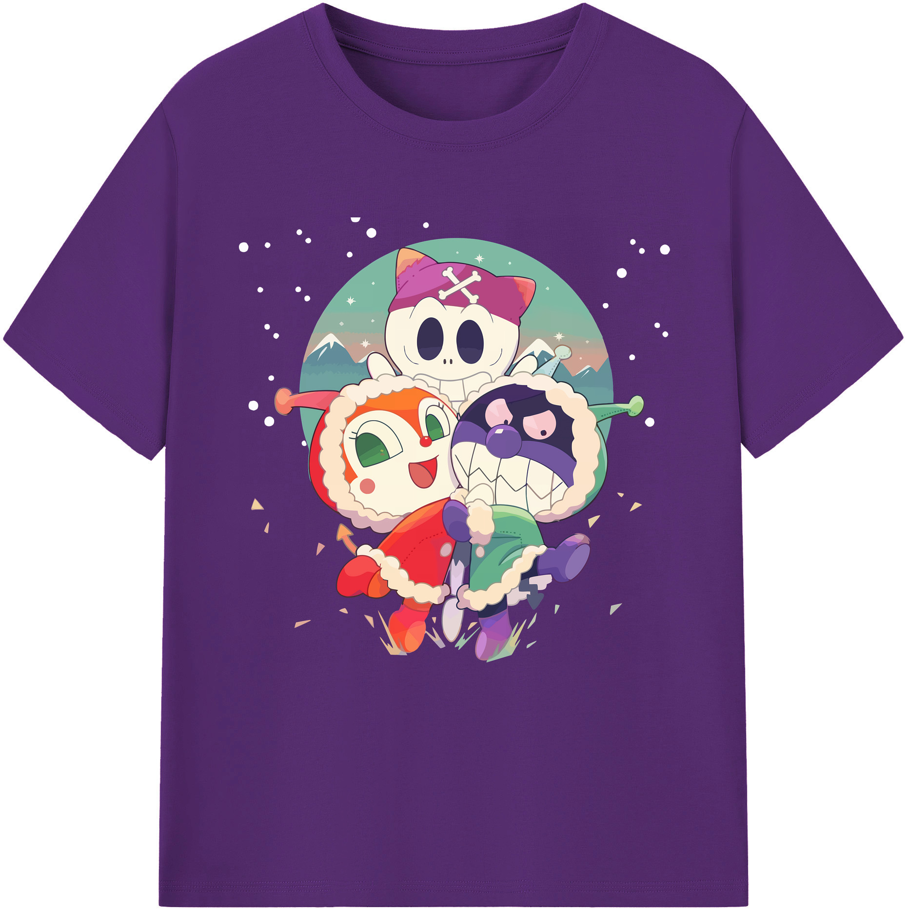 （画像用） アンパンマン Anpanman 綿100％半袖Tシャツ（フロントプリント）