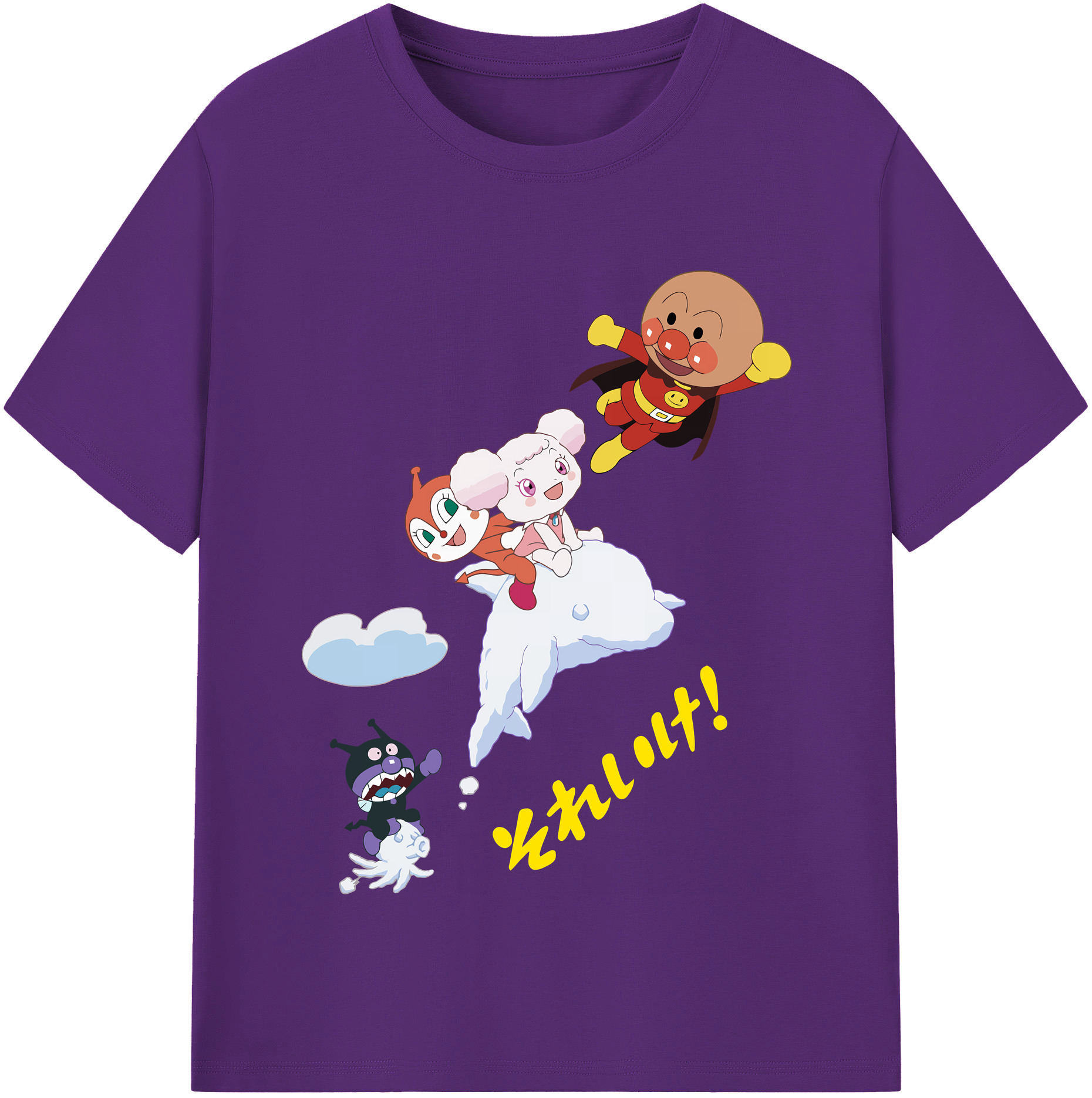 （画像用） アンパンマン Anpanman 綿100％半袖Tシャツ（フロントプリント）