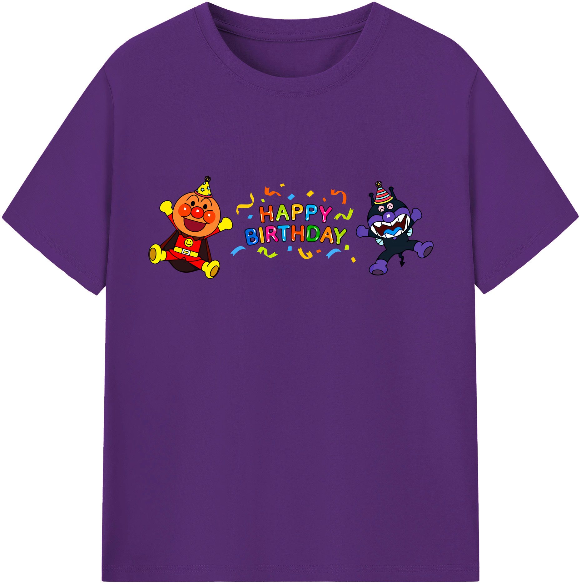 （画像用） アンパンマン Anpanman 綿100％半袖Tシャツ（フロントプリント）